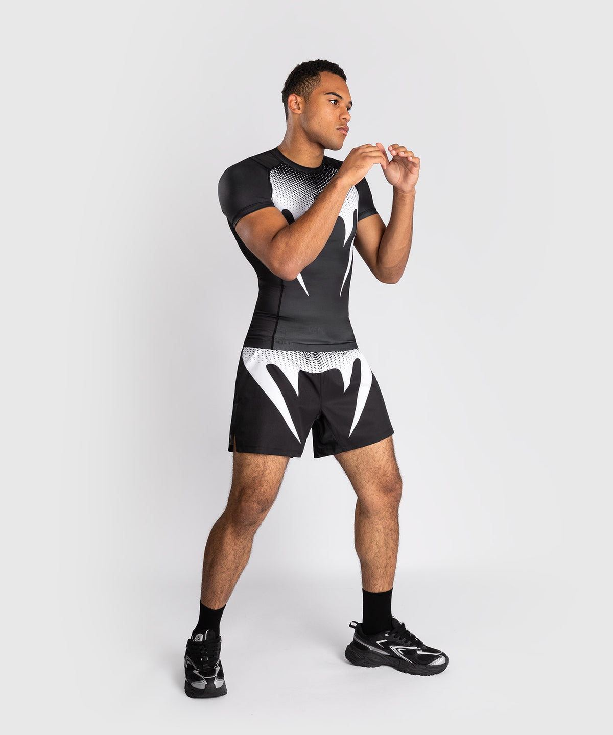 Venum No Gi Rashguards - Schwarz/Weiß