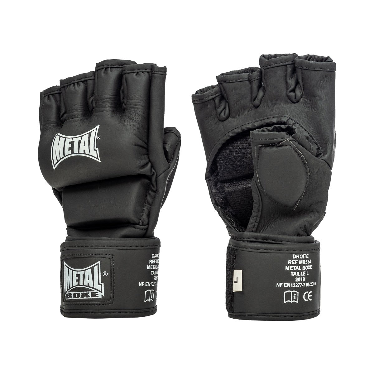 Metal Boxe Black Light MMA Gloves - Black