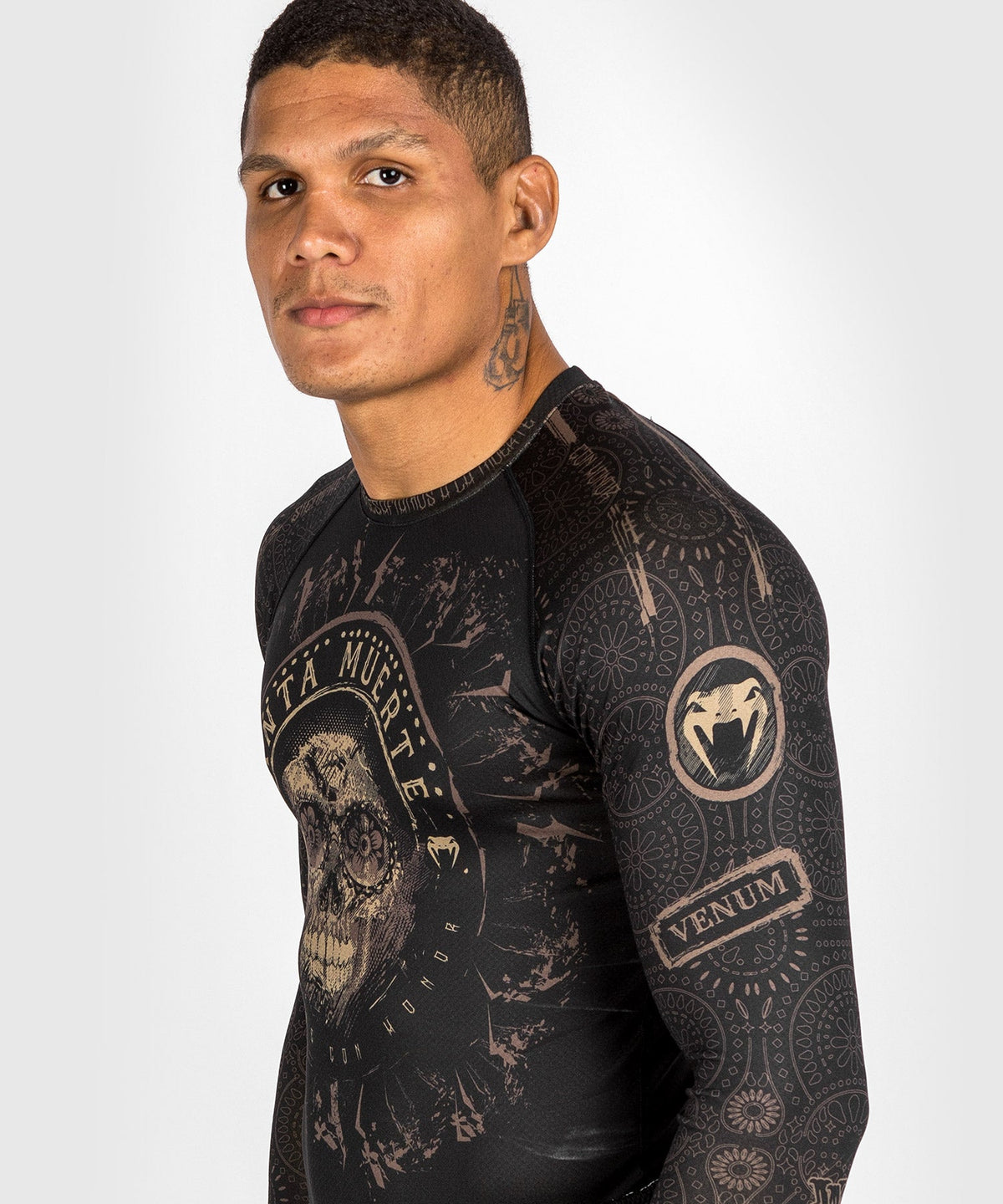 Rashguard Santa Muerte Dark Side Venum - Langarm - Schwarz/Braun