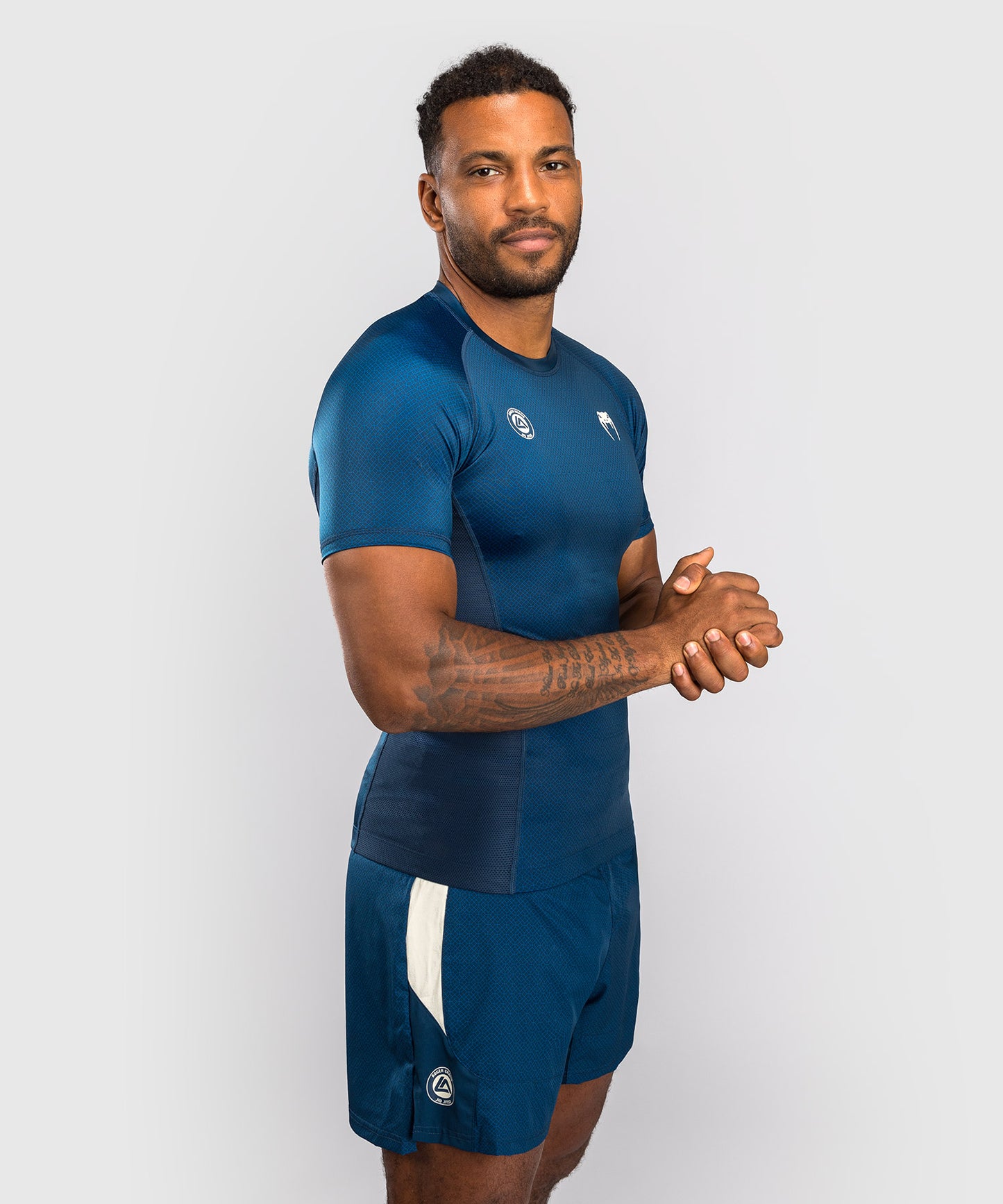 Venum x Roger Gracie Academy Kurzarm Rashguard - Blau