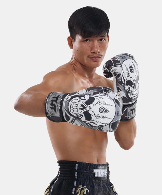 Tuff Skull Guantoni da Boxe - Nero/Bianco