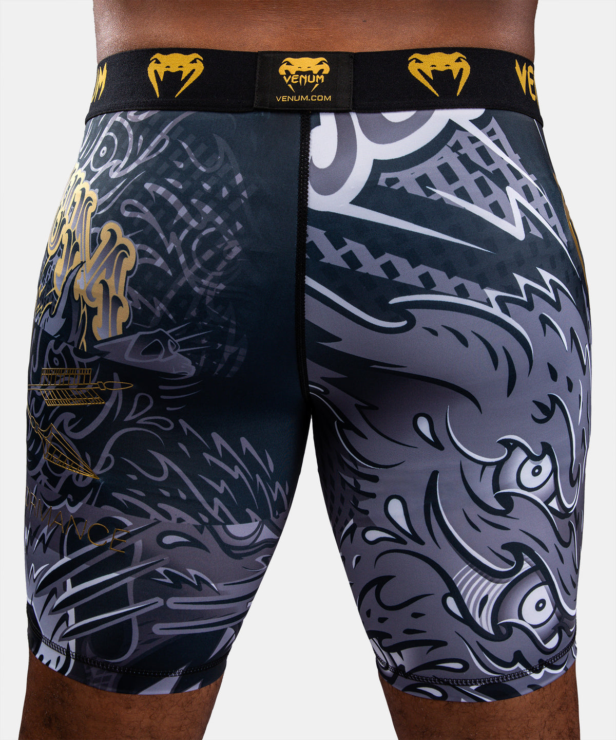 Venum Wolf Atak Vale Tudo Shorts - Black/Grey