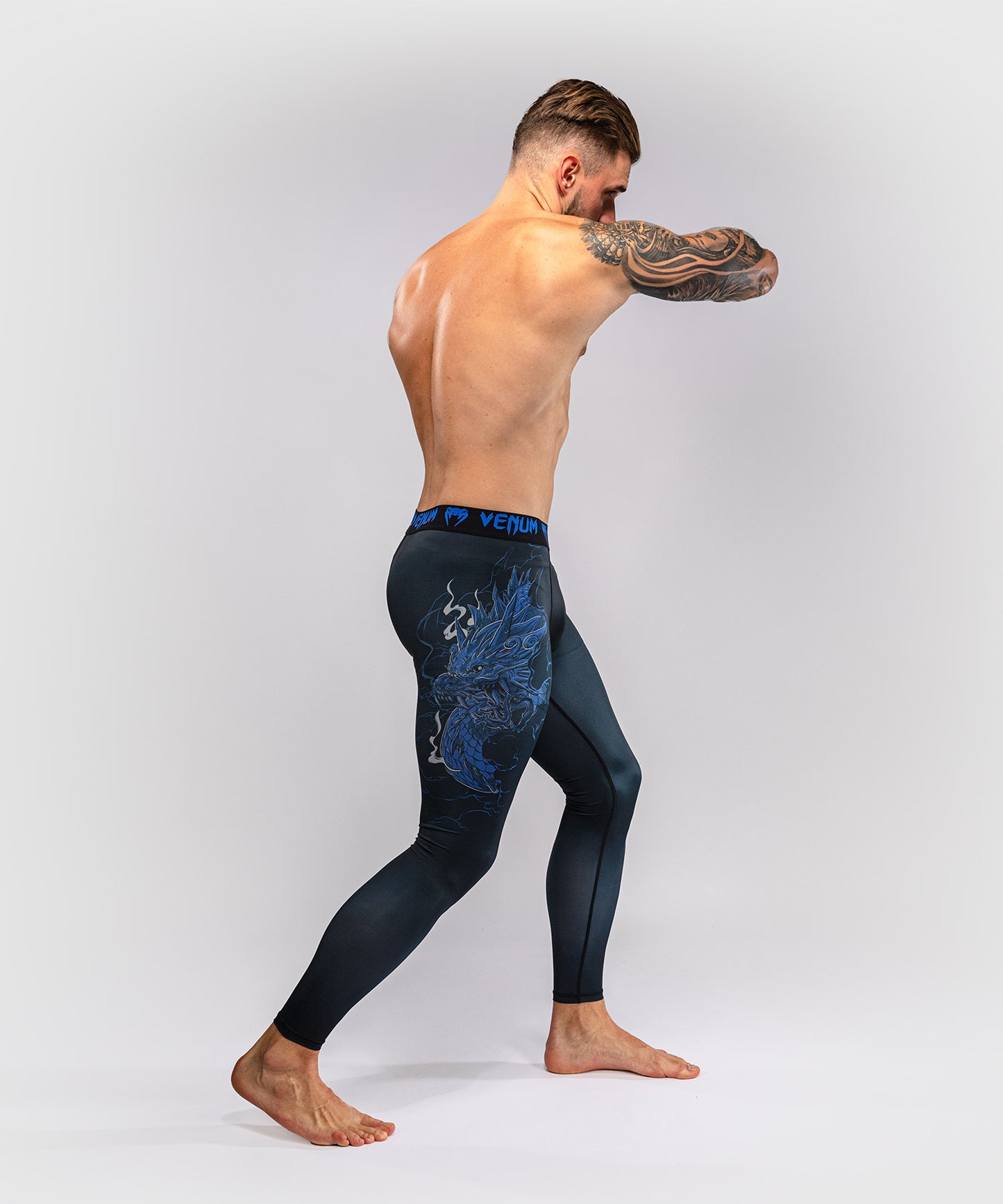 Pantalon de compression Venum Thunder Dragon – Noir/Bleu Royal