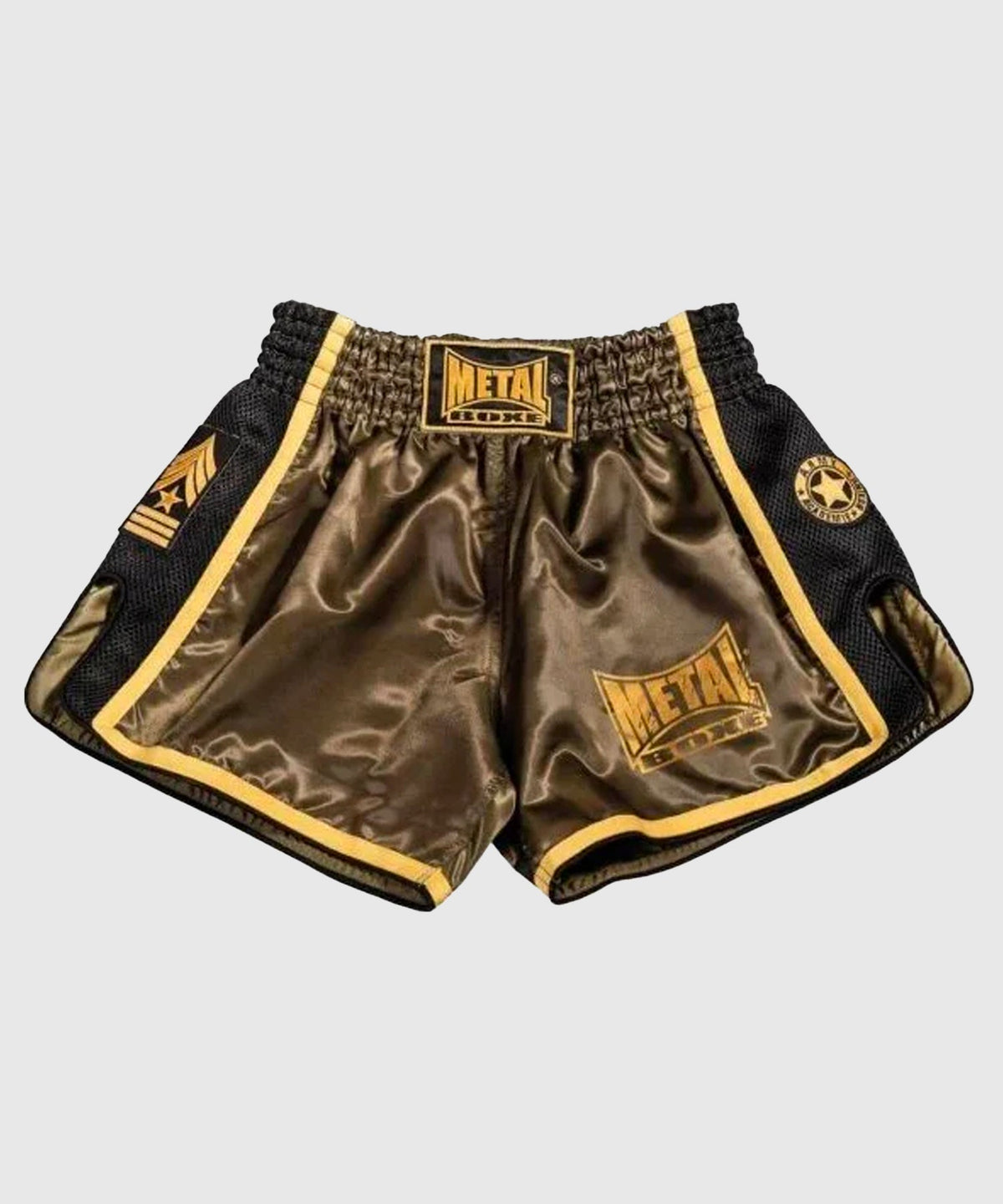Metal Boxe Extrême Muay Thai Shorts - Khaki/Gold