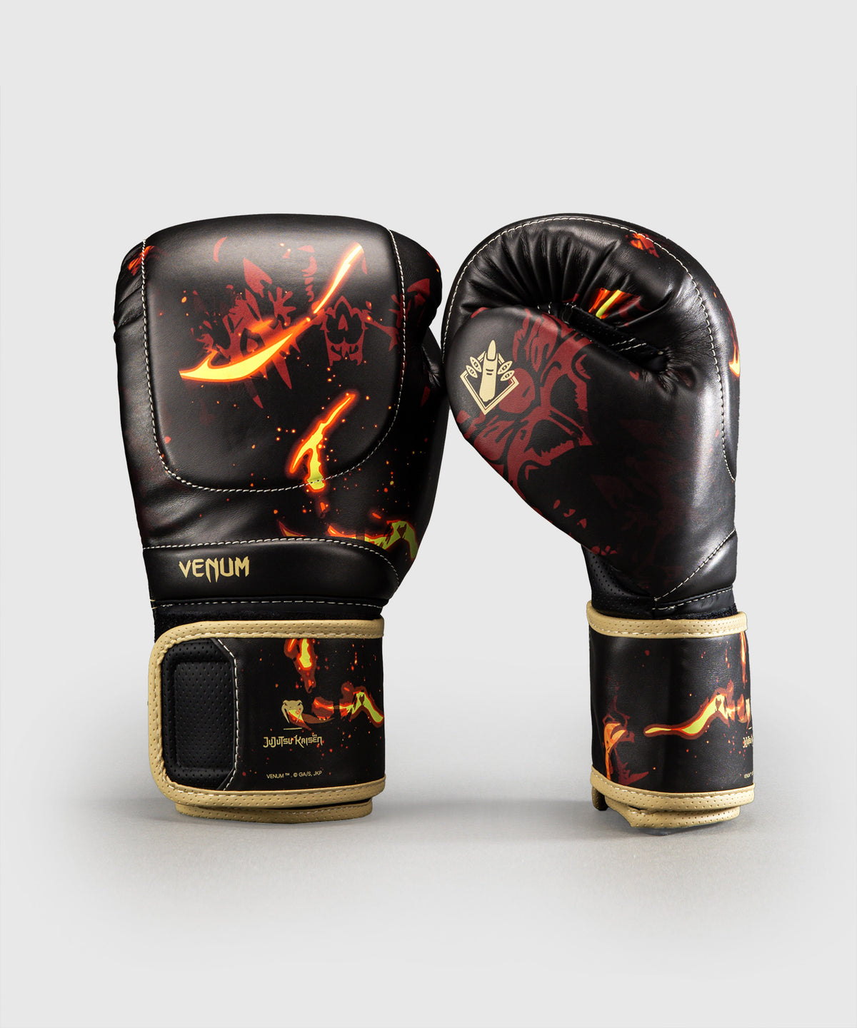 Jujutsu Kaisen x Venum Sukuna Impact Evo Boxhandschuhe – Schwarz/Hellbeige