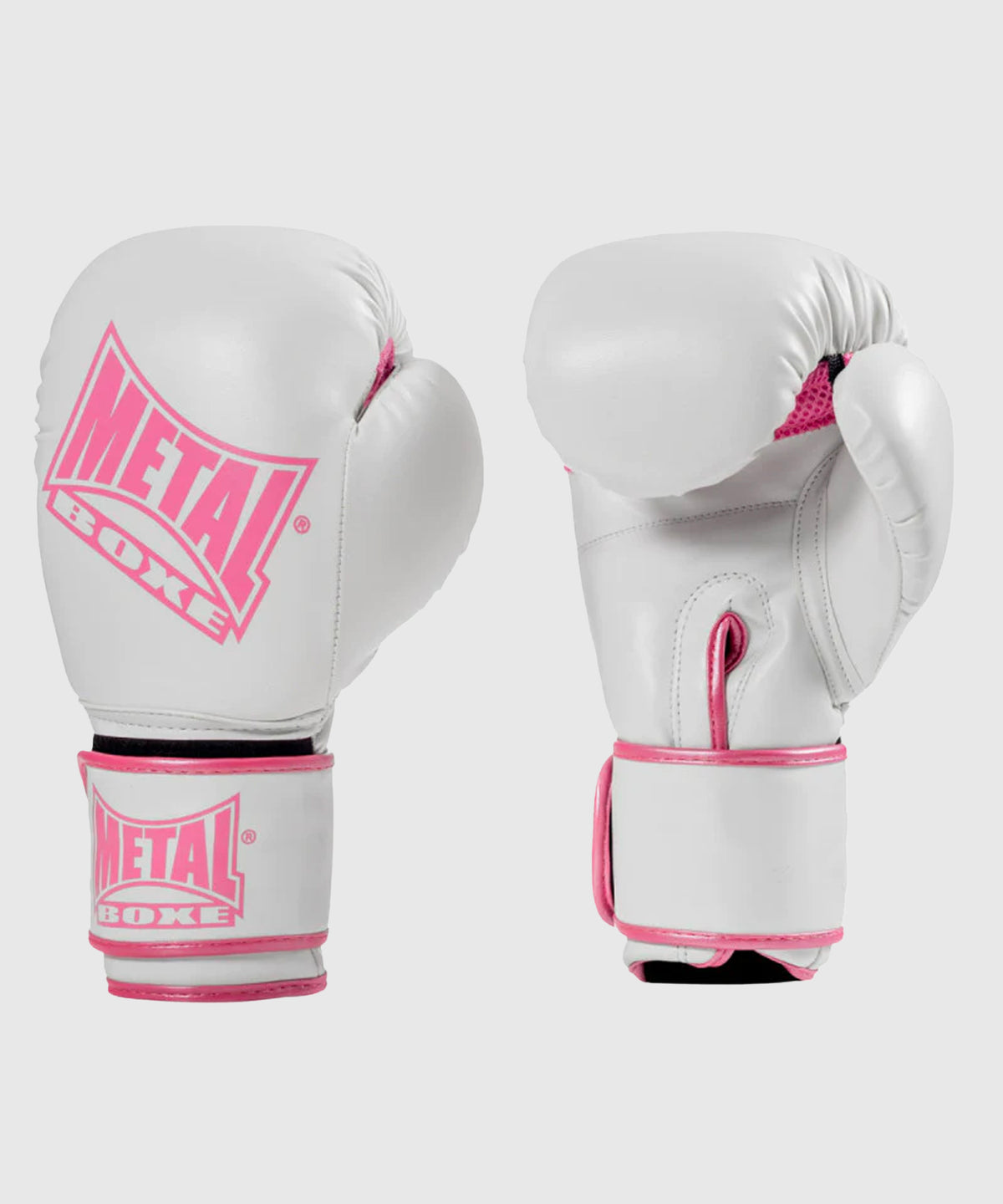 Metal Boxe Entrainement Metal Boxhandschuhe - Weiß/Rosa