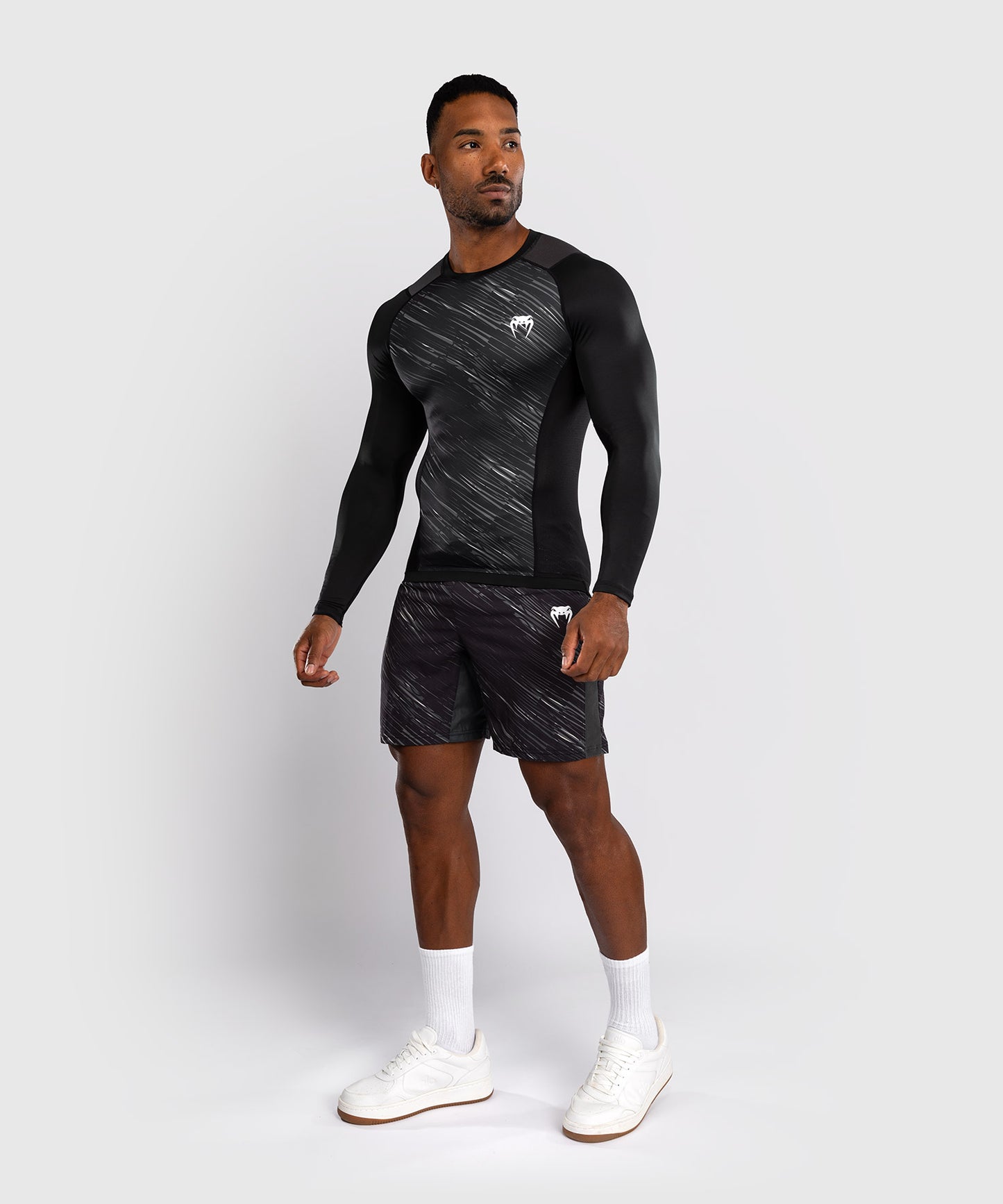 Venum Rapid Rashguard de Manga Larga - Negro/Gris Tormenta