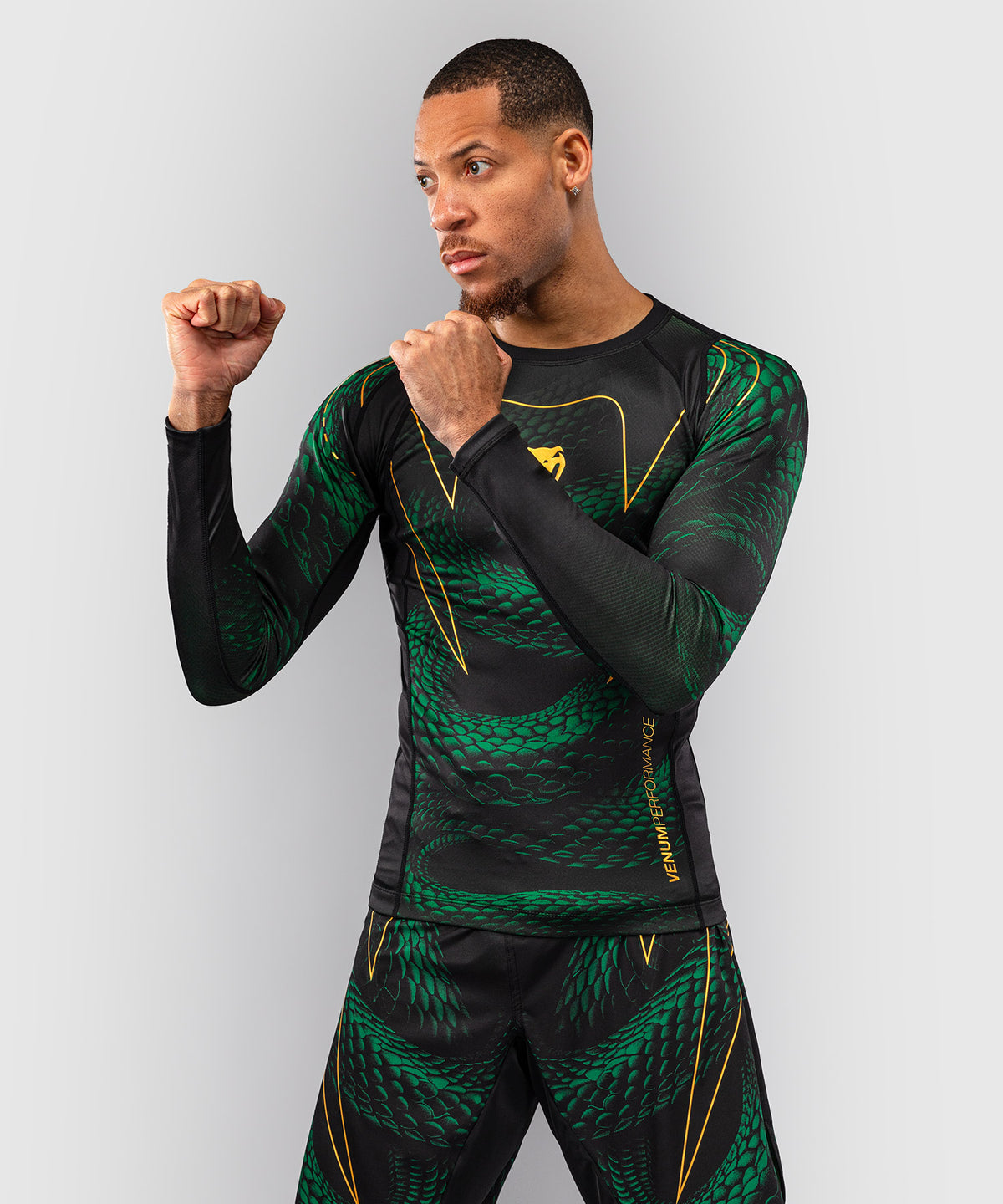 Venum Matupa Rashguard a Maniche Lunghe - Nero/Verde/Oro