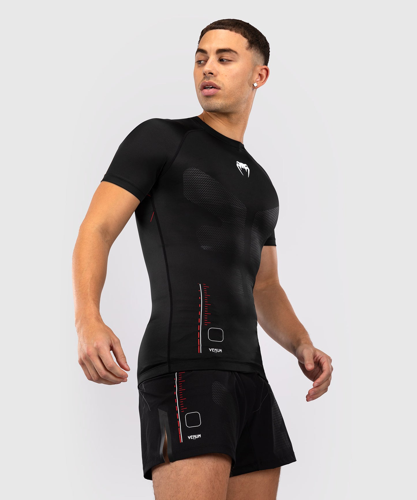 Venum Tactical XT Rashguard a maniche corte - Nero/Rosso fuoco
