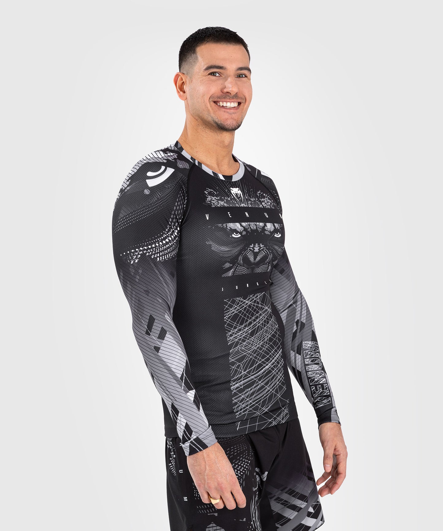 Venum Gorilla Jungle Rashguard Manga Larga - Negro/Blanco