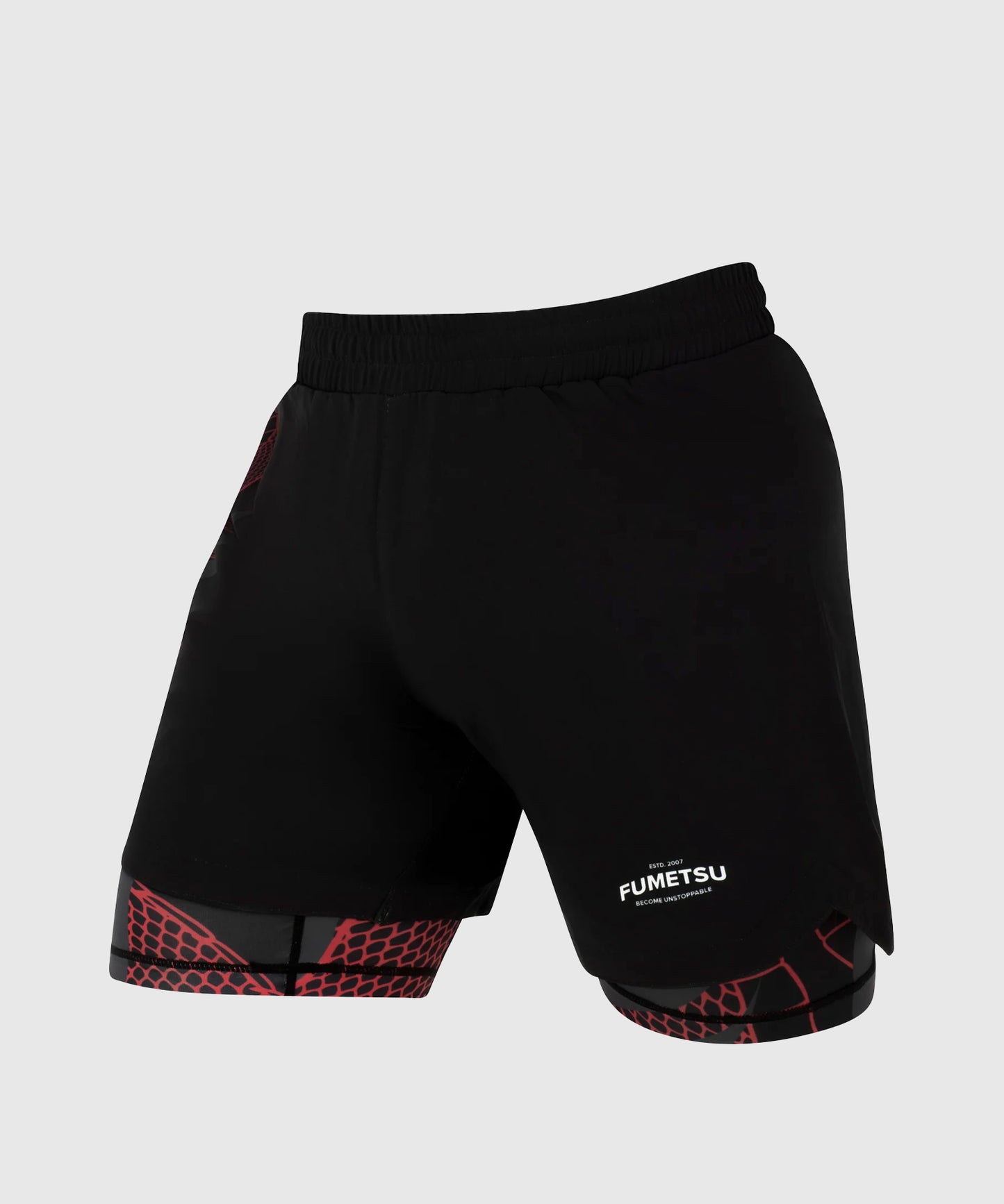 Fumetsu Dual Layer Anaconda Fightshorts - Nero/Rosso