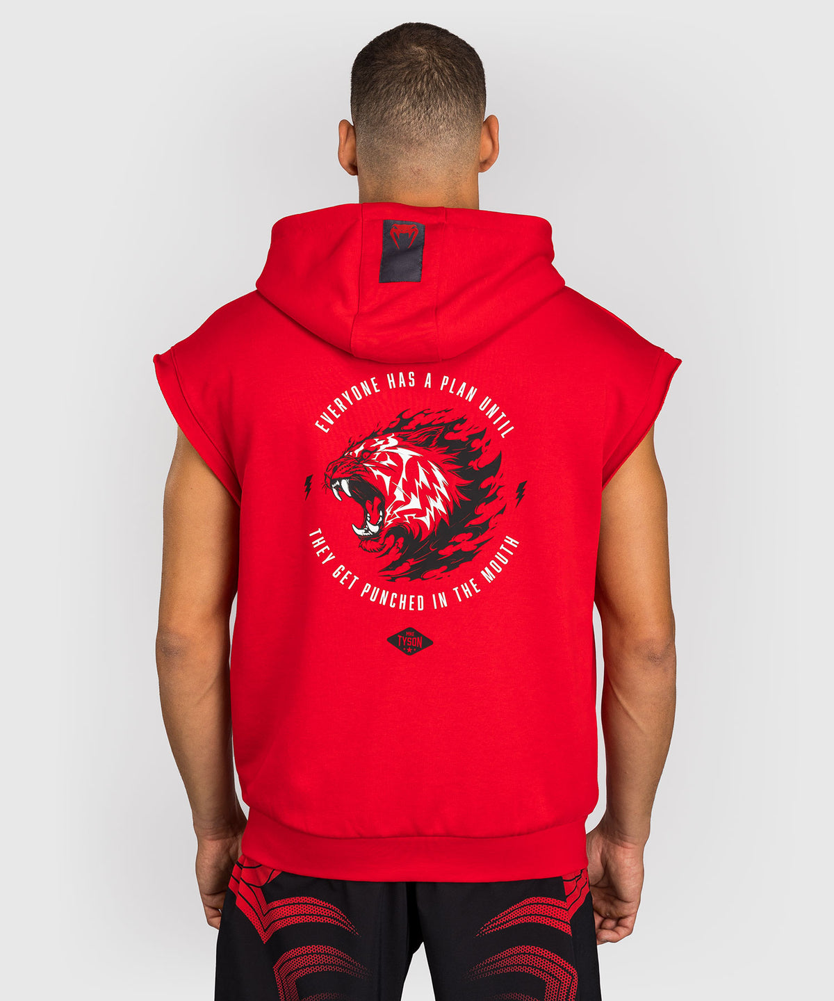 Venum x Mike Tyson Tiger Ärmelloser Hoodie - Intensivrot/Tiefschwarz