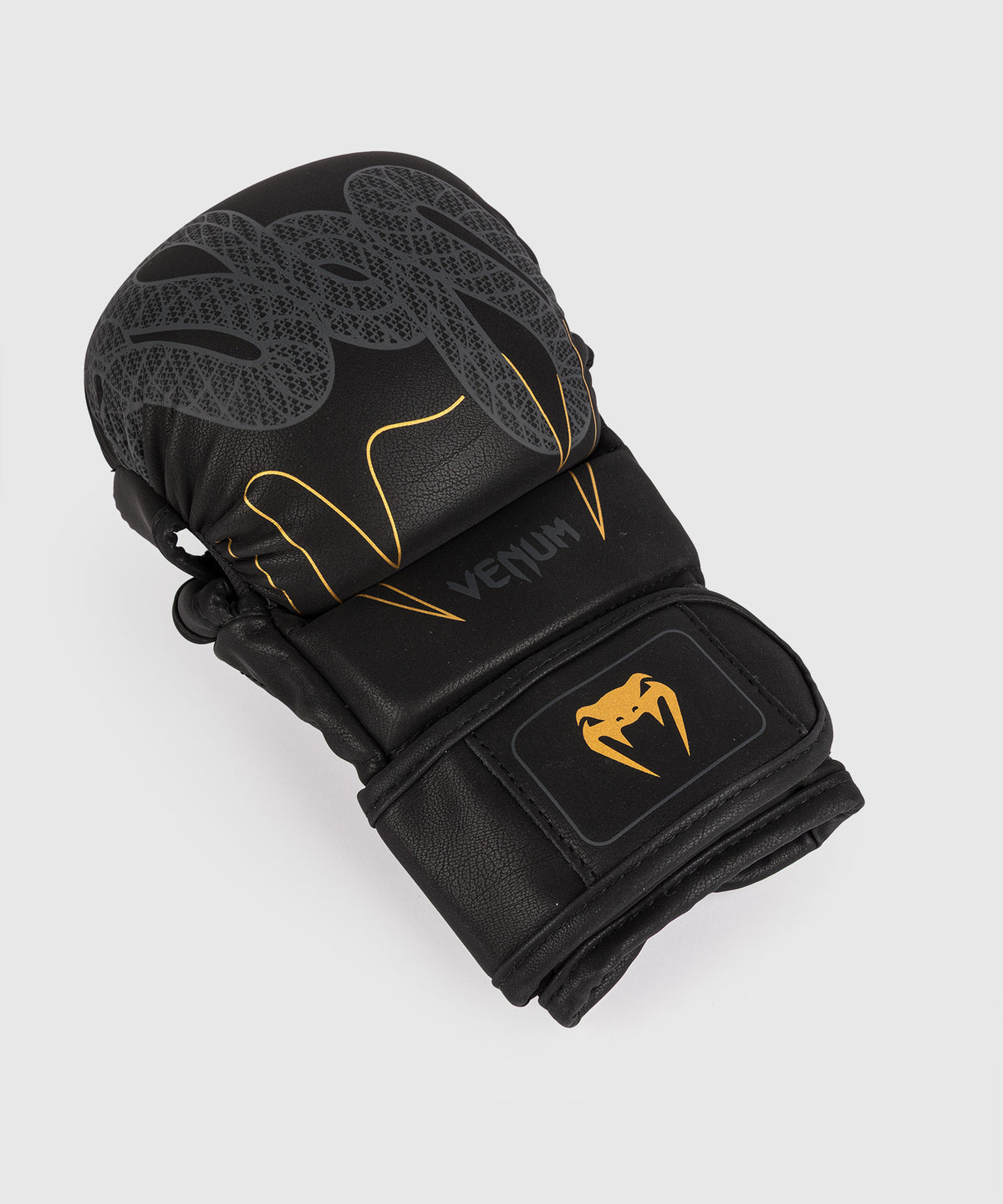 Venum Serpenti Sparring Gloves - Black/Silver/Gold