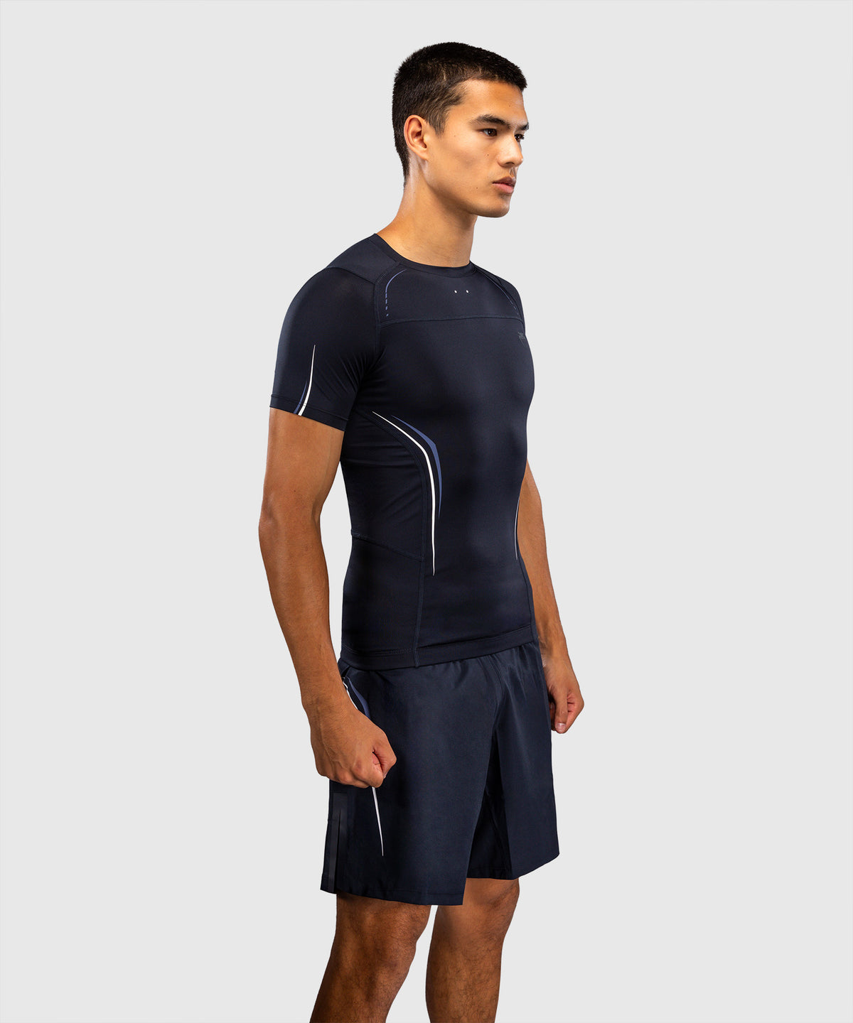 Rashguard à Manches Courtes Venum G-Core - Bleu Marine/Blanc