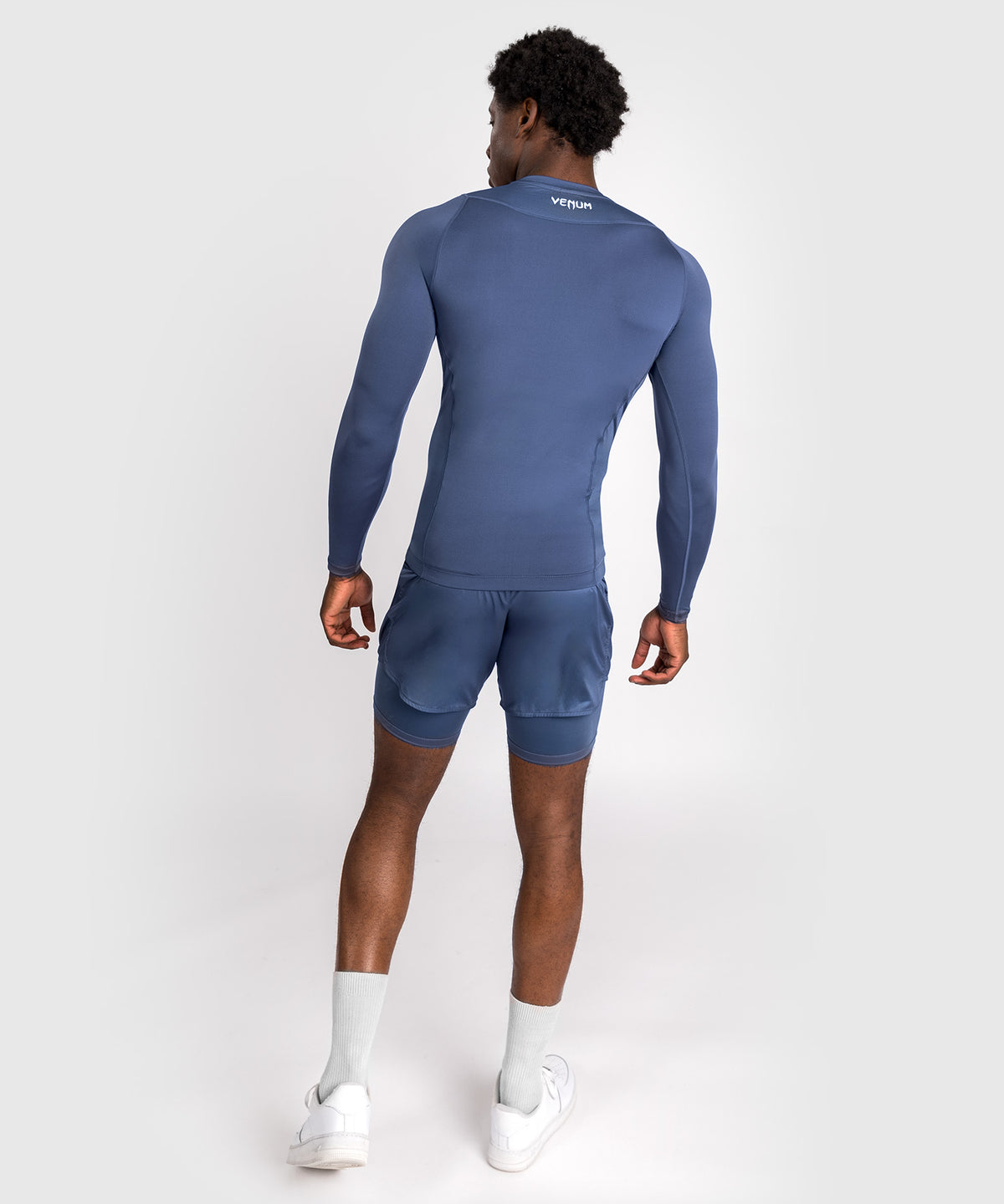 Venum Attack Herren Langarm Rashguard - Marineblau