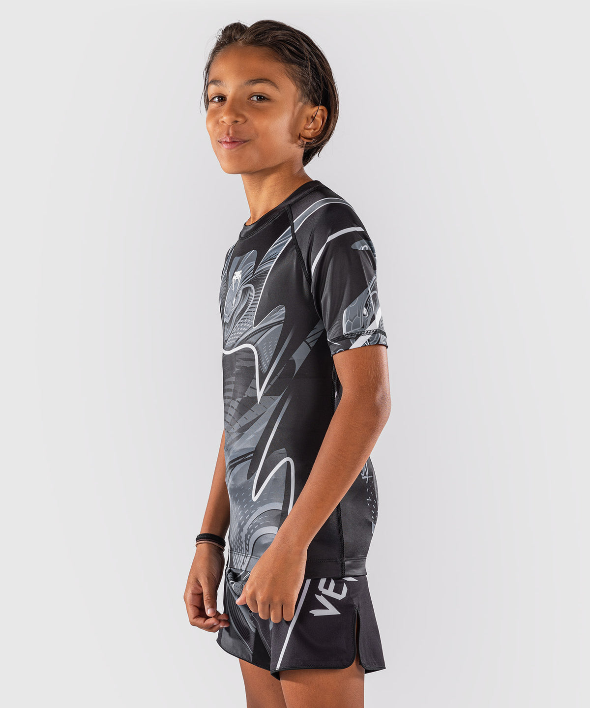Venum Crimson Viper 2.0 Rashguard a maniche corte per bambini - Nero/Grigio