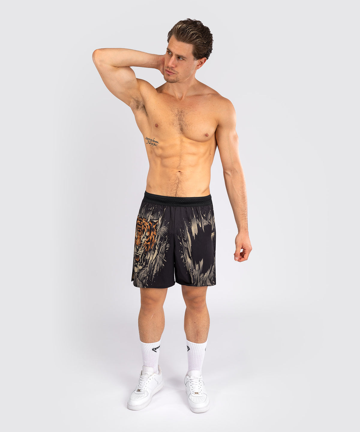 Venum Tiger Pantalones Cortos de Entrenamiento para Hombre - Negro/Naranja Neón