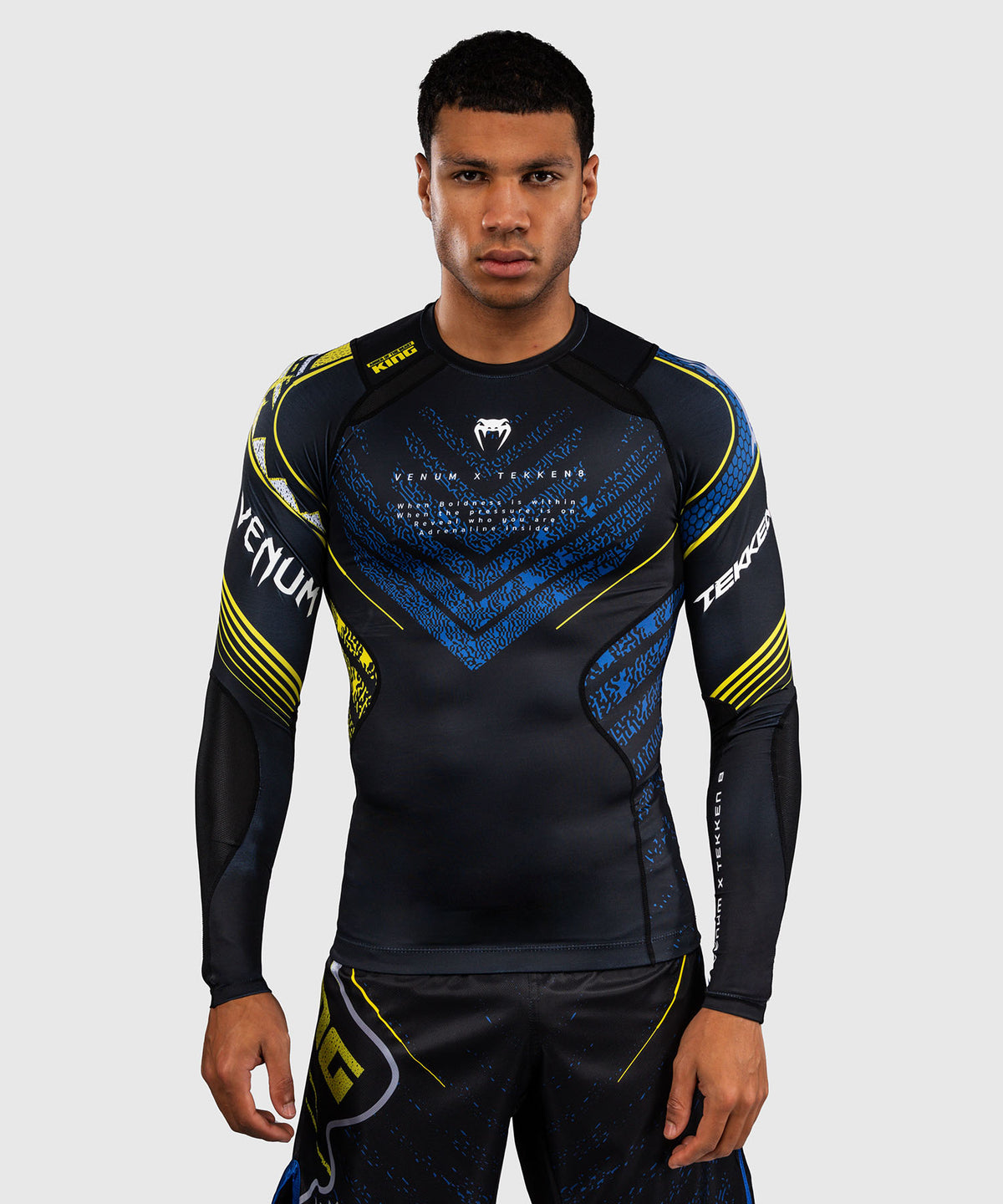 Venum x TEKKEN 8 Rashguard Manga Larga King - Negro/Amarillo