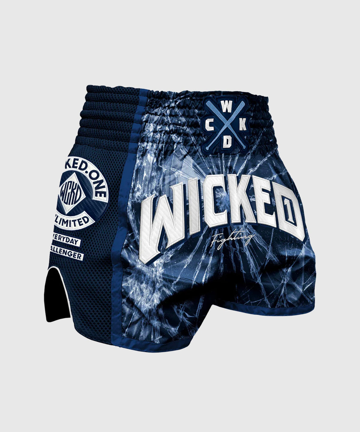 Wicked One Trouble Muay Thai Shorts - Navy Blue
