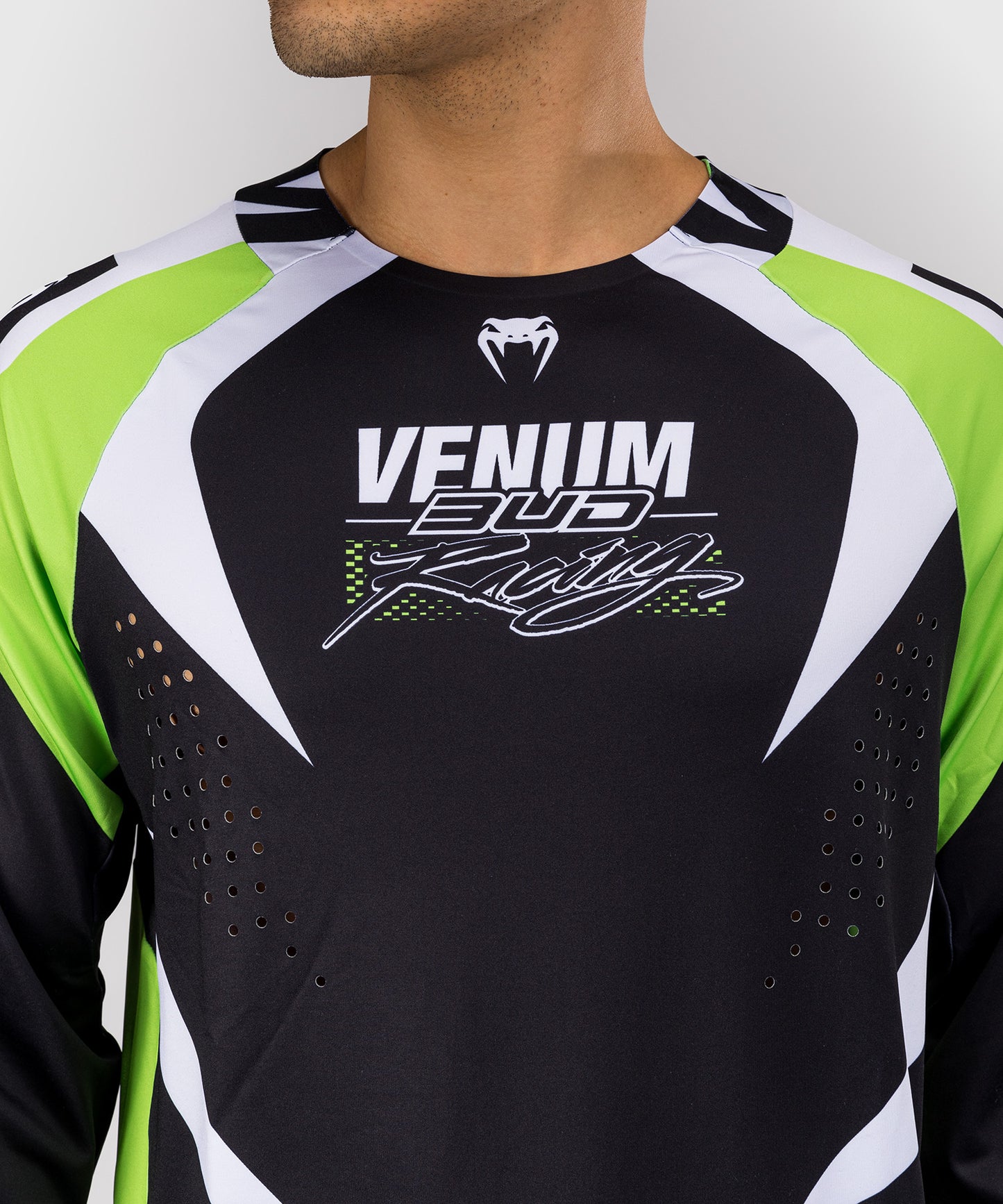 Venum x Bud Racing Maglietta Dry-Tech Uomo - Nero/Bianco/Verde lime