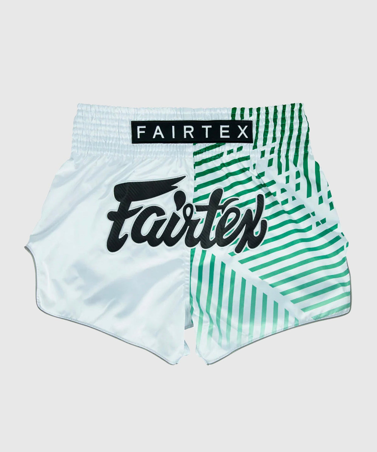 Fairtex Racer Pantaloncini da Muay Thai - Bianco/Verde
