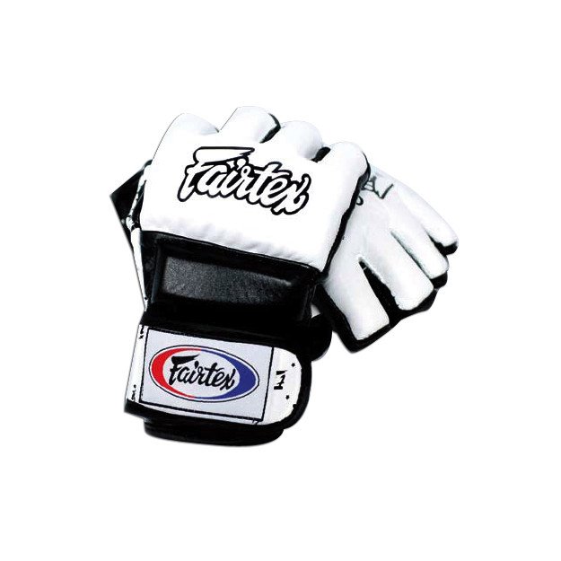 Fairtex Leather MMA Gloves - White/Black