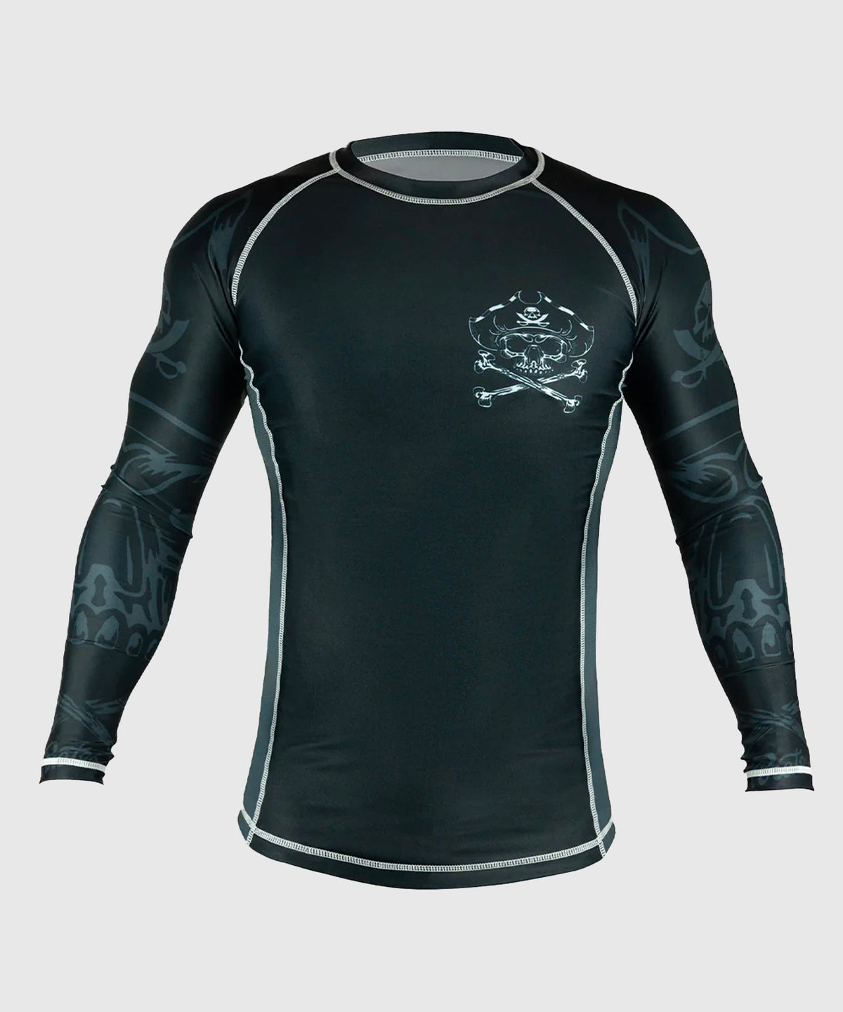 Pride Or Die Pirate V2 Rashguard a Maniche Lunghe - Nero/Grigio