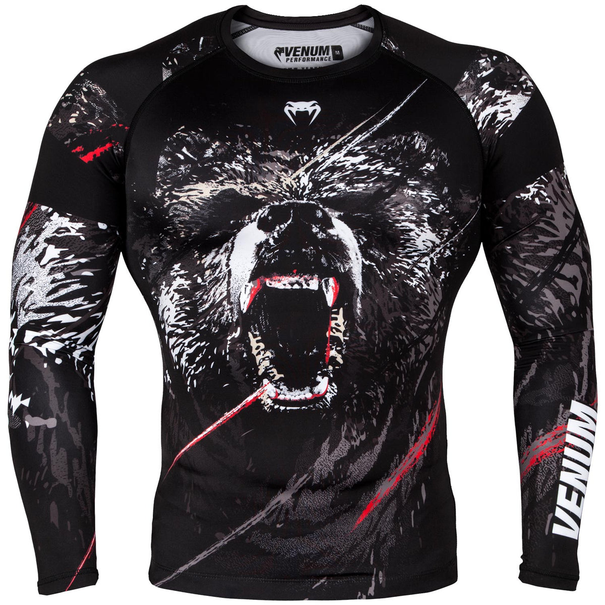 Venum Grizzli Rashguard - Langarm - Schwarz/Weiß