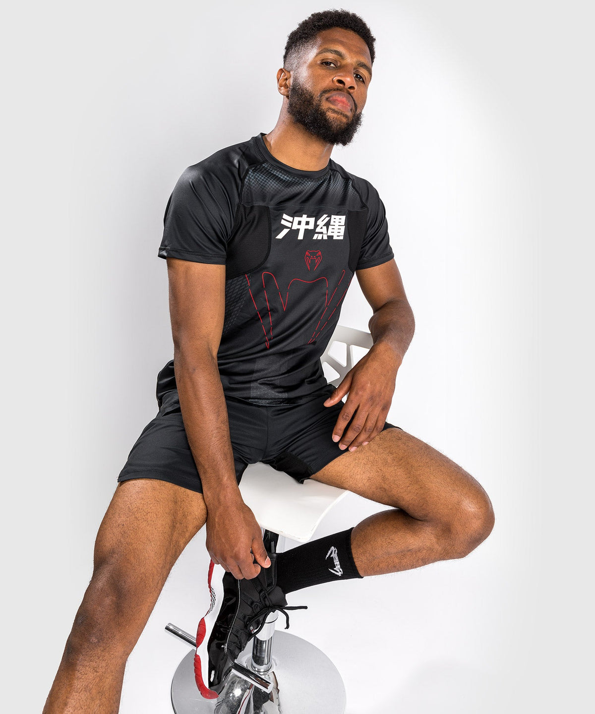 T-shirt dry tech - Manches Courtes - Venum Okinawa 3.0 - Noir/Rouge