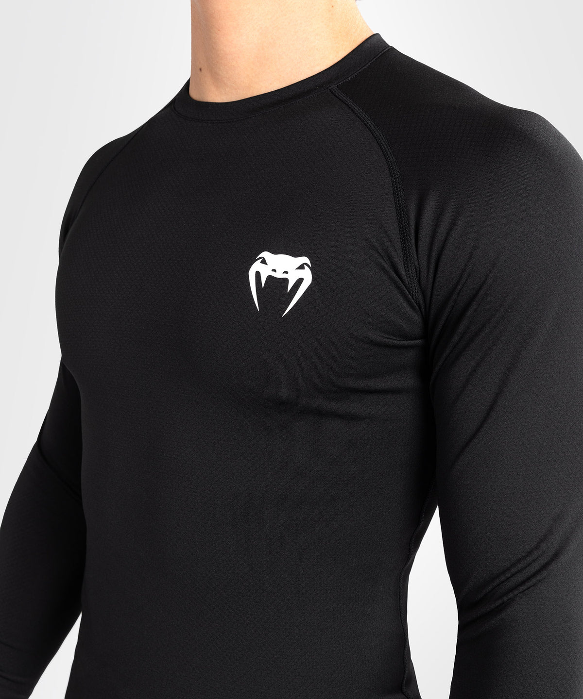 Venum Contender Lycra de manga larga para hombre - Negra/Blanca
