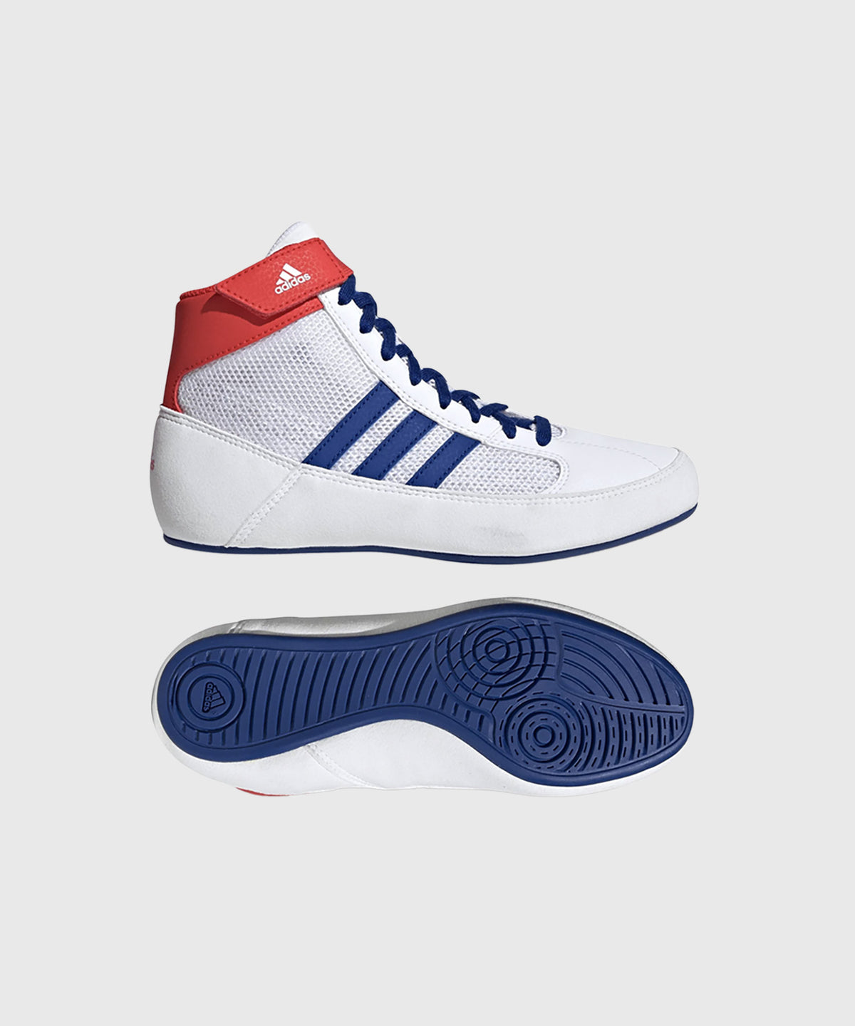Adidas Havoc Children's Wrestling Shoes - White/Blue