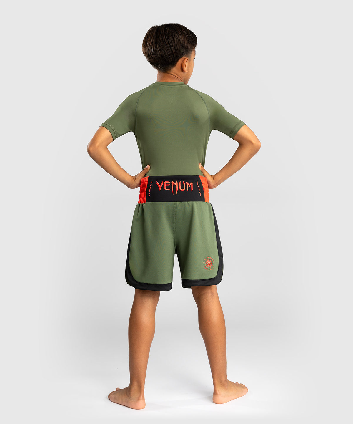 Venum Classic Kinder Boxshorts - Armeegrün/Orange