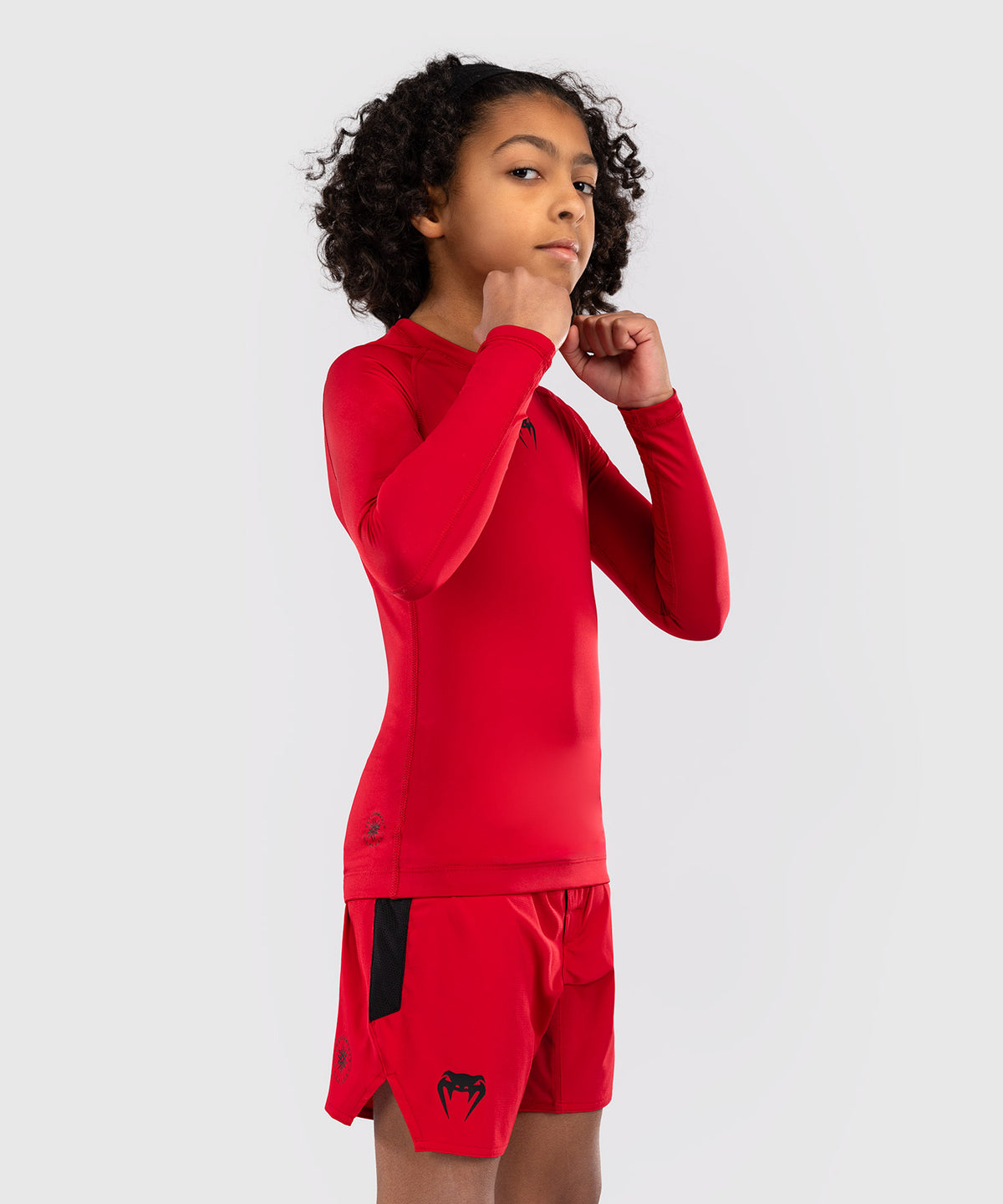 Venum Contender Kinder Rashguards Lange Ärmel - Kirschrot