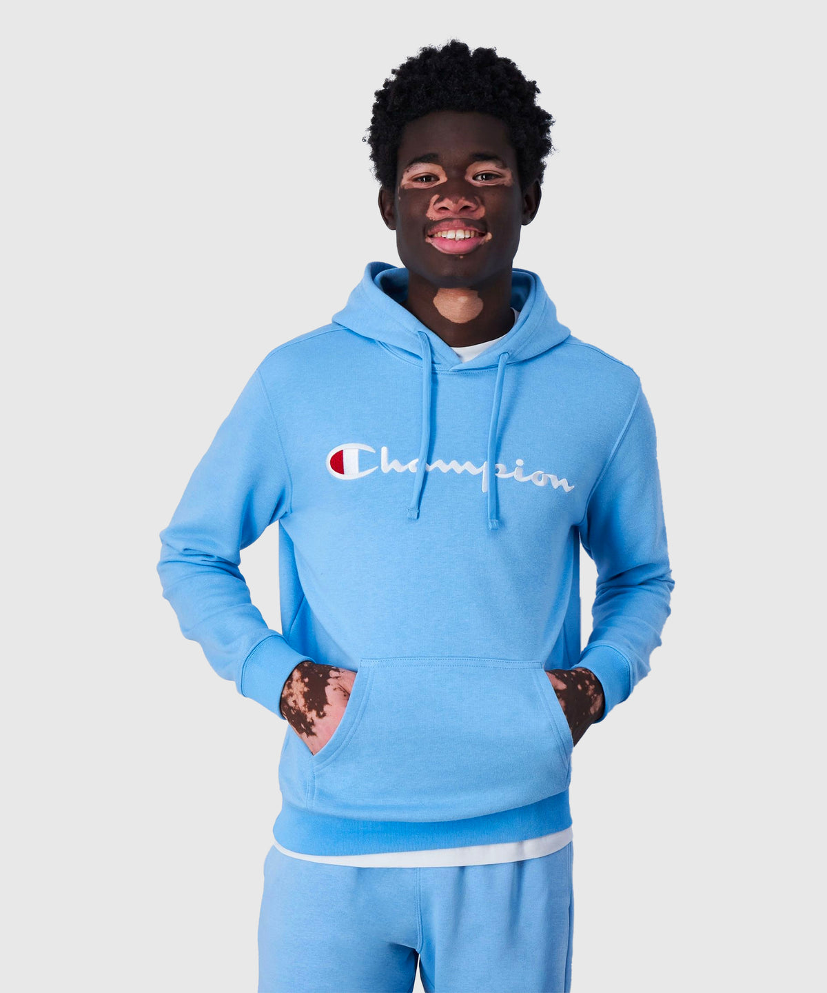 Champion Sudadera con Capucha – Azul Claro