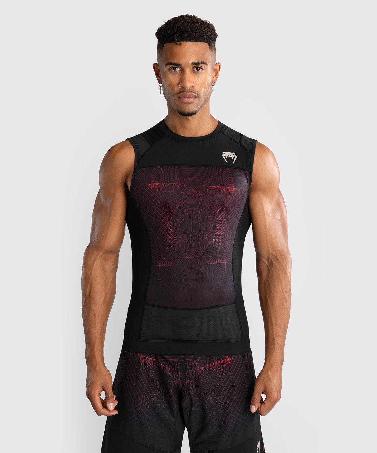 Venum G-Fit Air Rashguard Senza Maniche - Nero Profondo/Rosso Fuoco