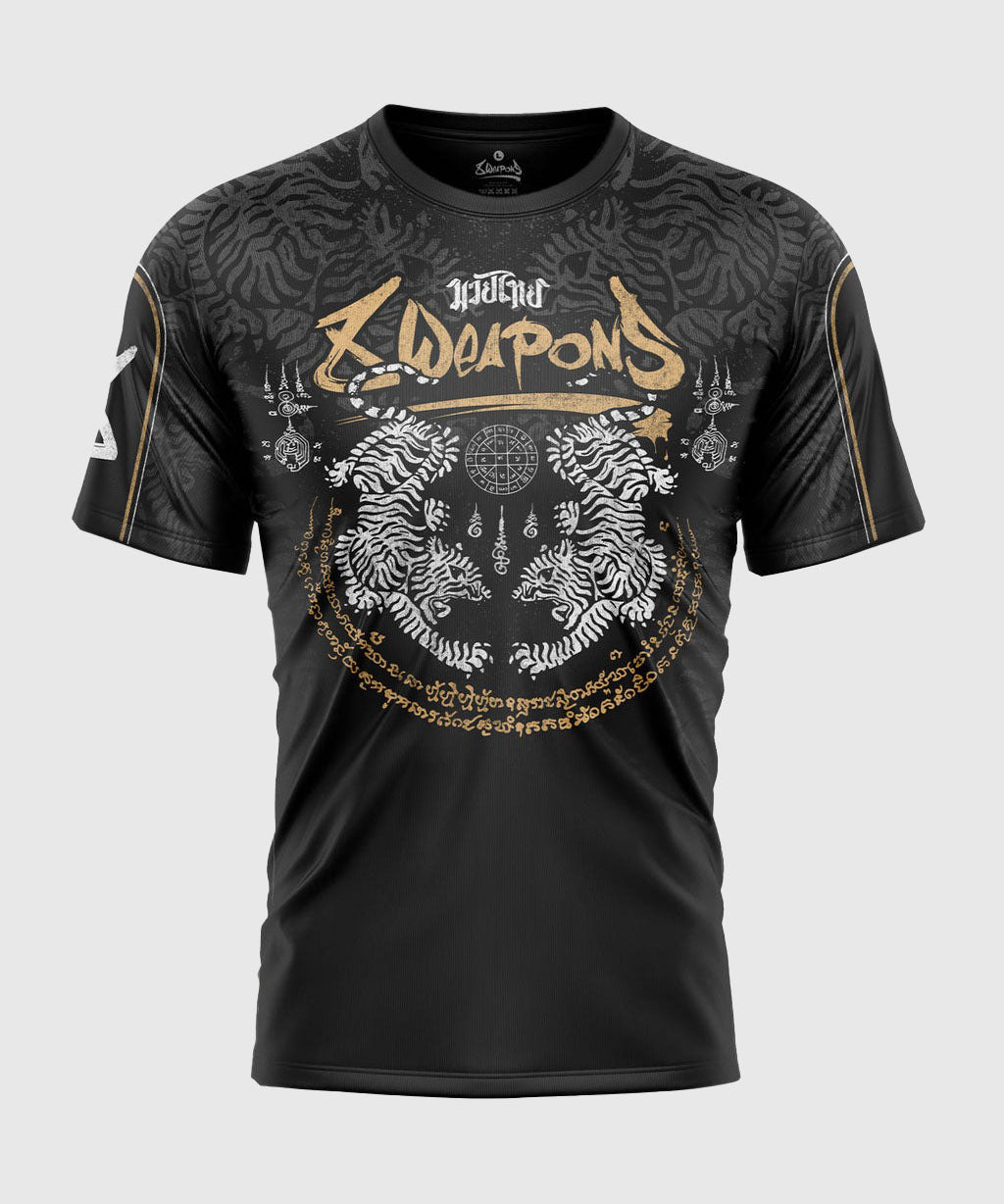 T-shirt 8 Weapons Functional Tiger Yant - Noir/Jaune