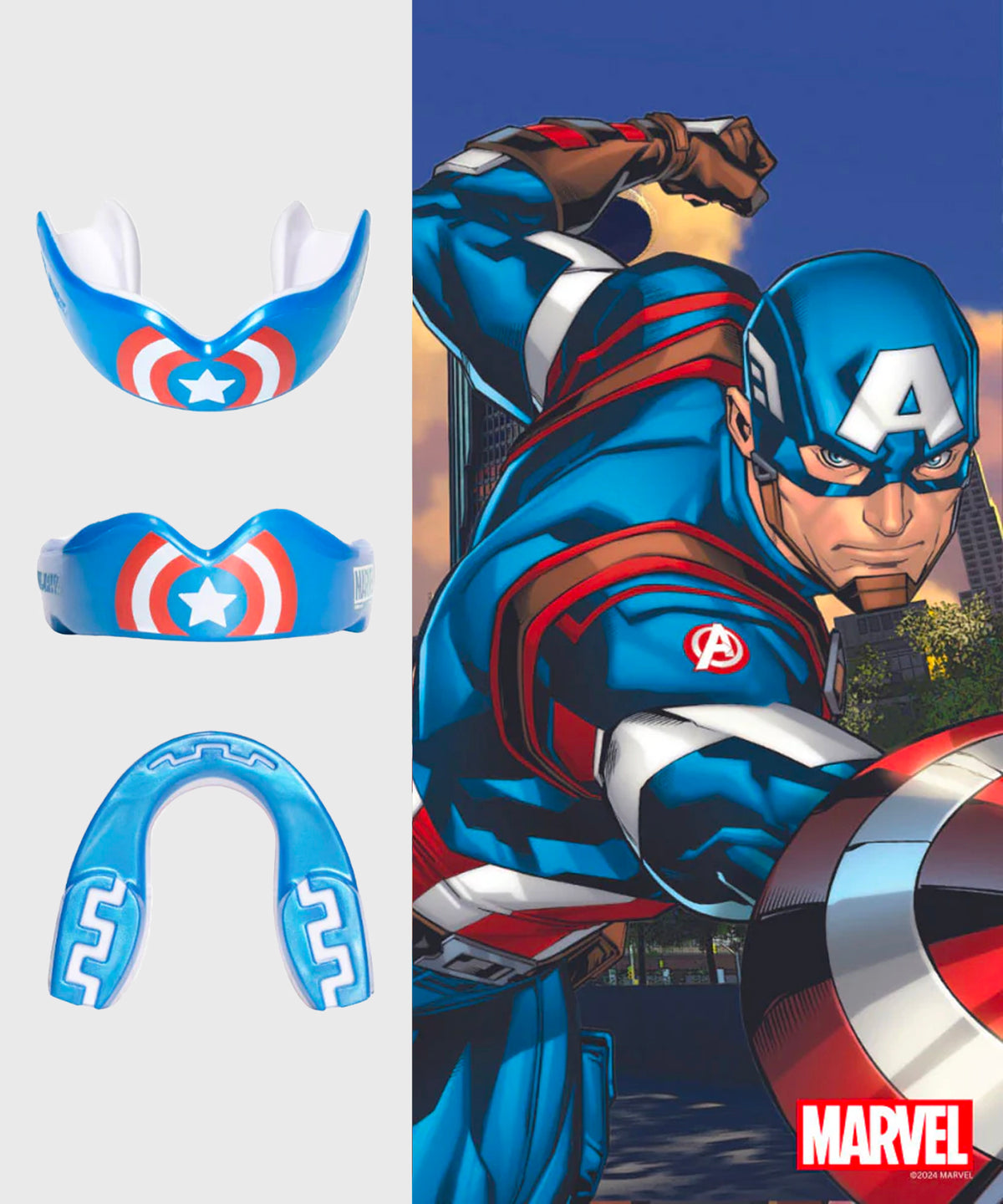 Safejawz Marvel - Captain America Paradenti - Blu