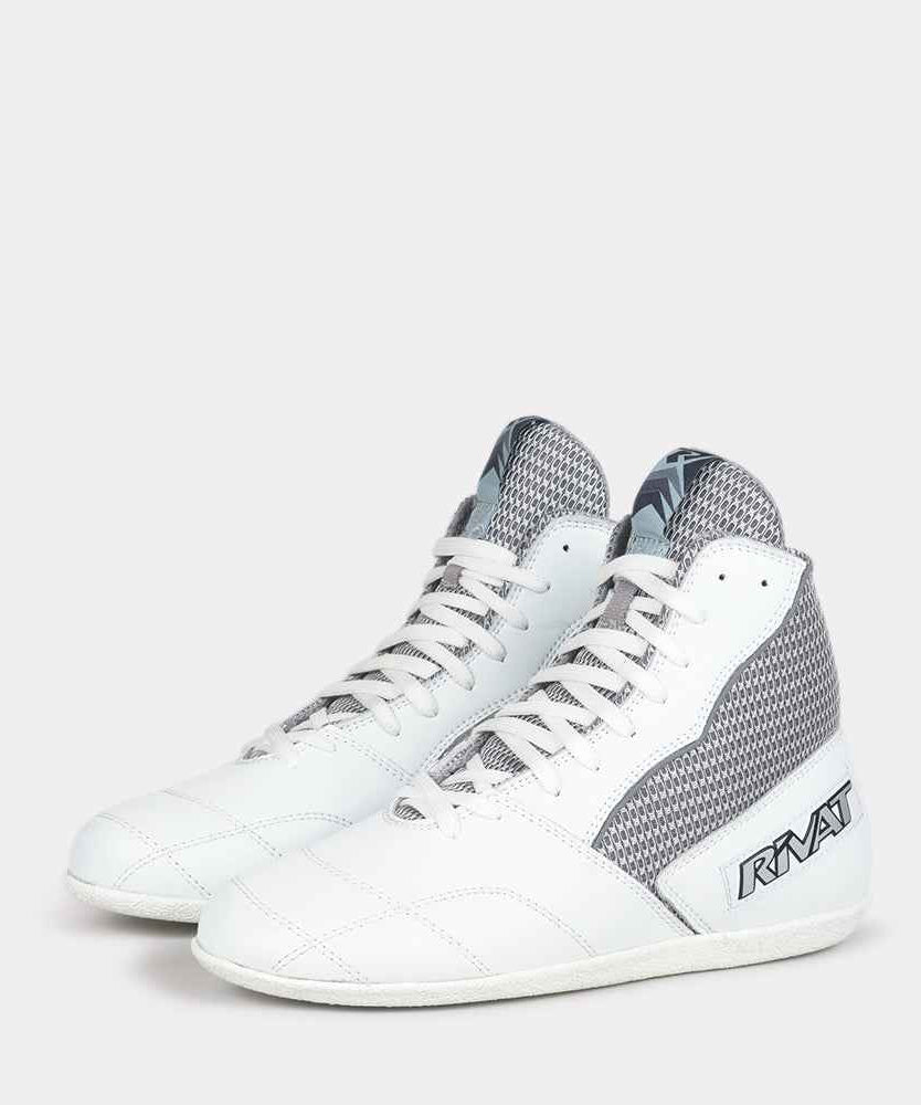 Chaussures de Boxe Française Rivat Uppercut - Blanc/Gris