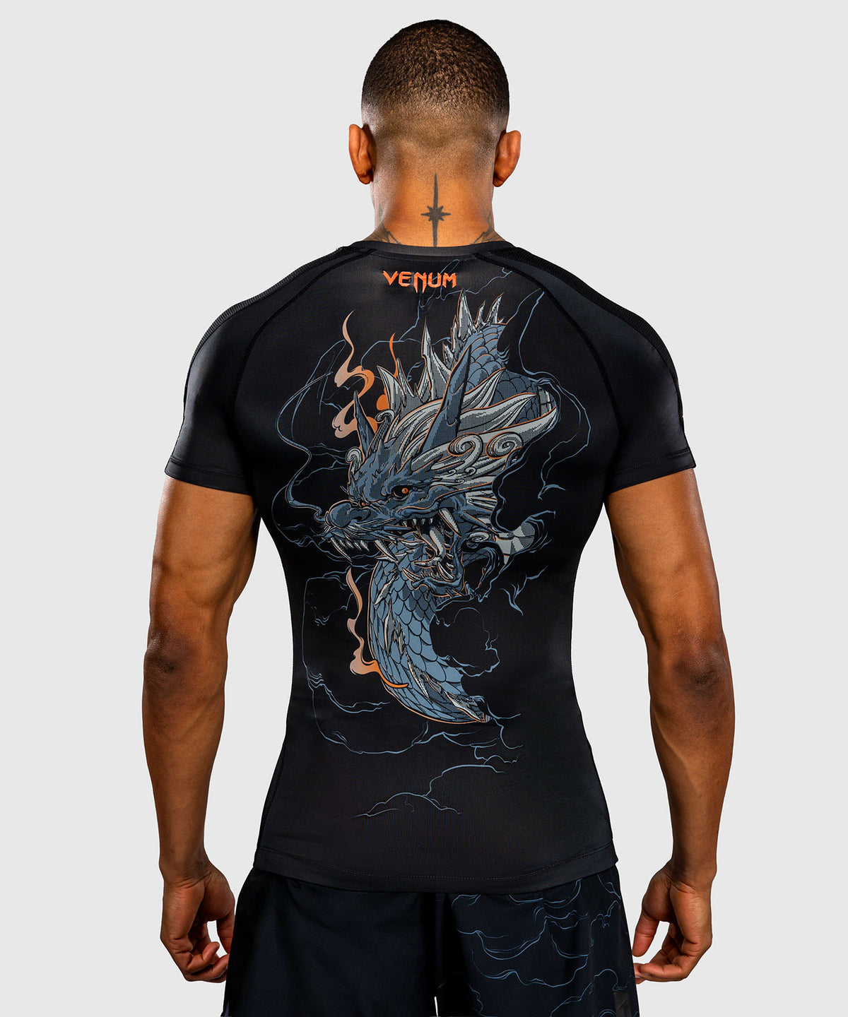 Venum Thunder Dragon Rashguard a Maniche Corte – Nero/Grigio/Rame