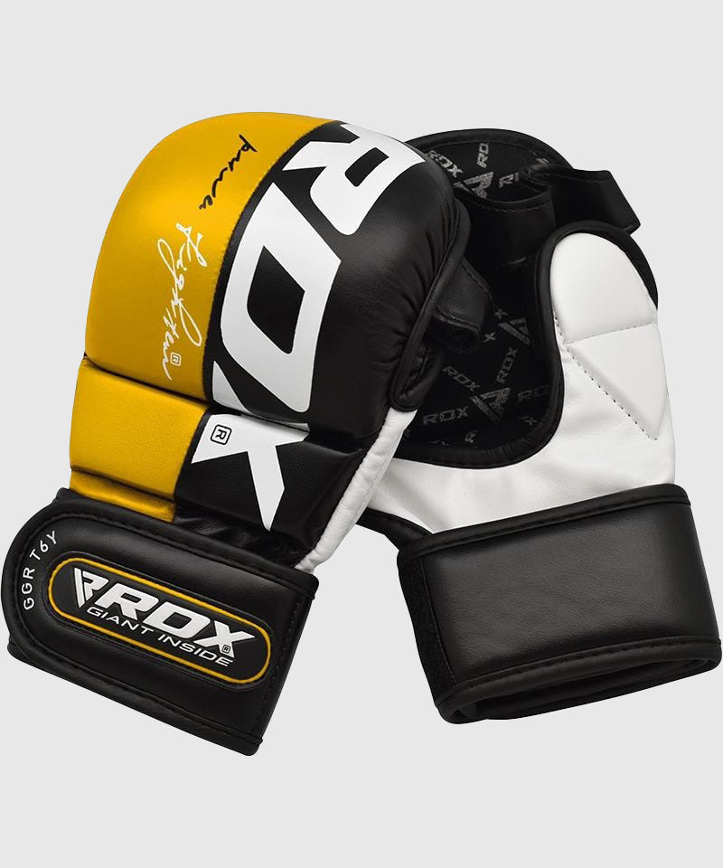 RDX Sports T6 MMA Sparring Gloves - Yellow