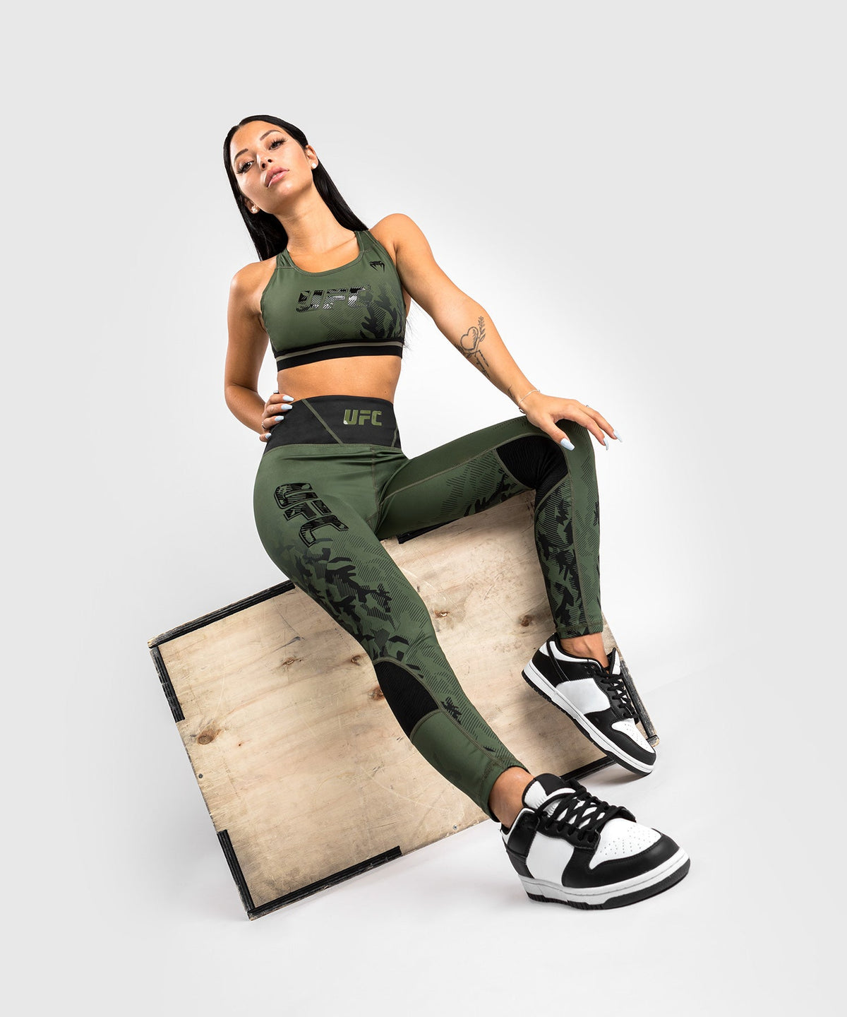 Leggings Femme UFC Venum Authentic Fight Week - Kaki