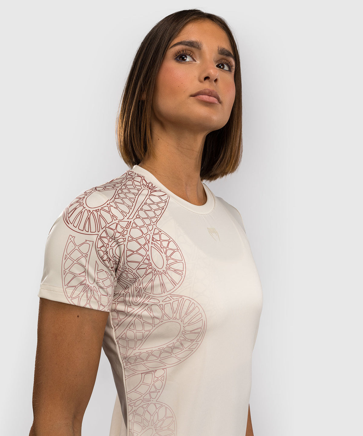 Venum Serpenti Camiseta Dry-Tech para Mujer – Marfil/Burdeos