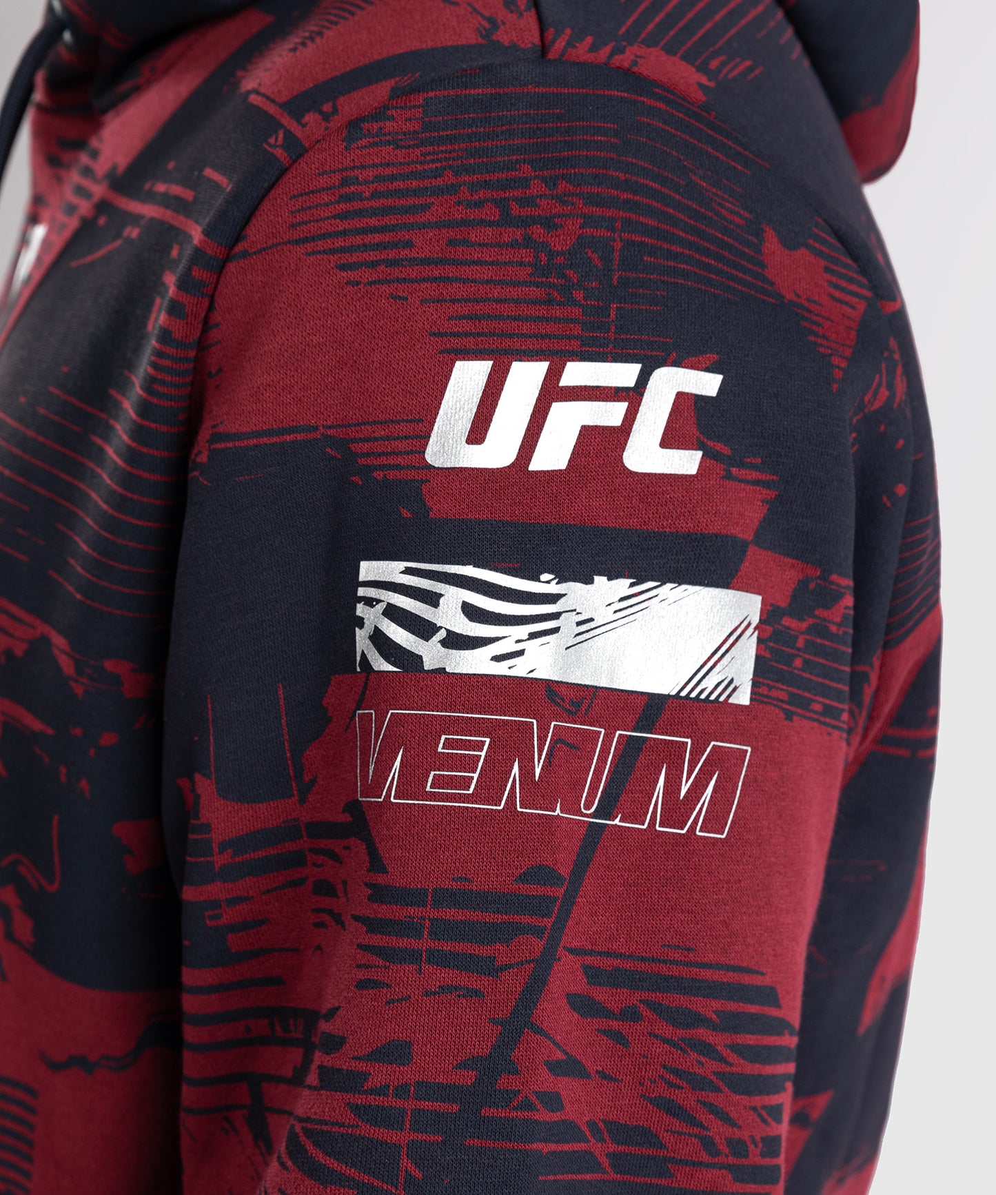 Sweat à capuche Homme UFC Zenith by Venum Authentic Fight Week - Bleu marine/Bordeaux/Argent
