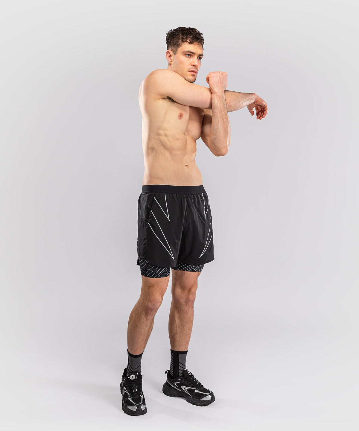 Venum Midnight Fury Training Shorts - Black/Grey/Silver