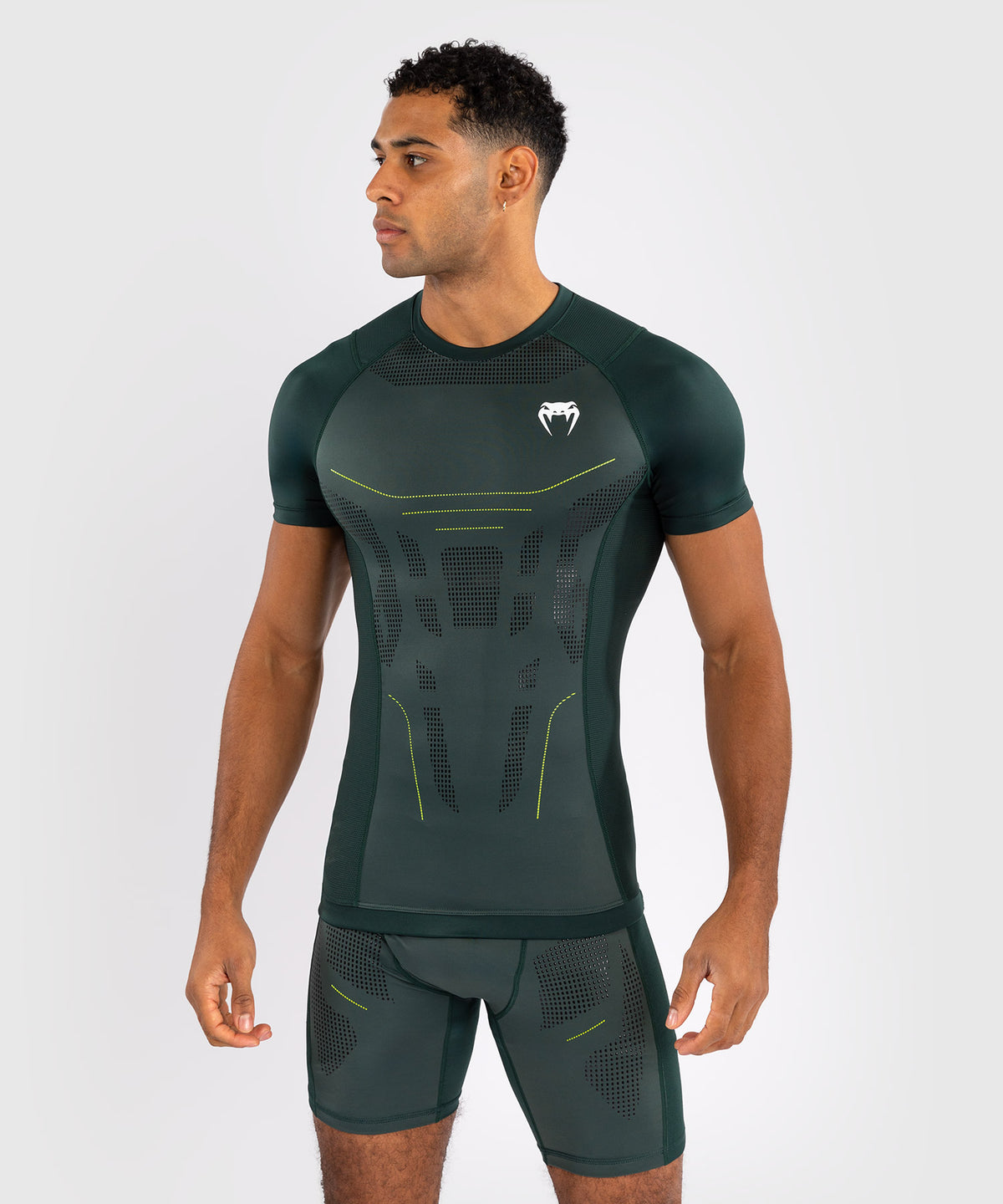 Venum Technical 3.0 Rashguard a Maniche Corte - Verde Foresta