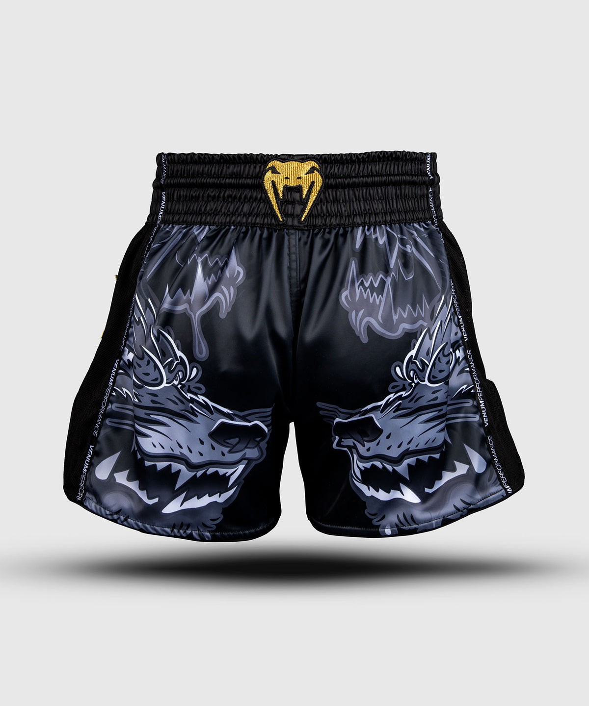 Venum Wolf Atak Pantaloncini Muay Thaï – Nero/Grigio