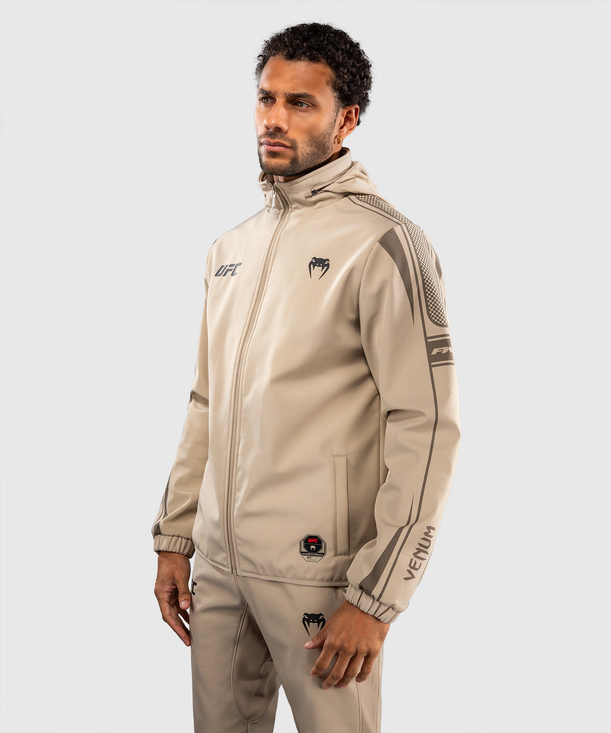 Venum UFC Unity by Venum Authentic Fight Week Sudadera con Capucha y Cremallera para Hombre - Arena