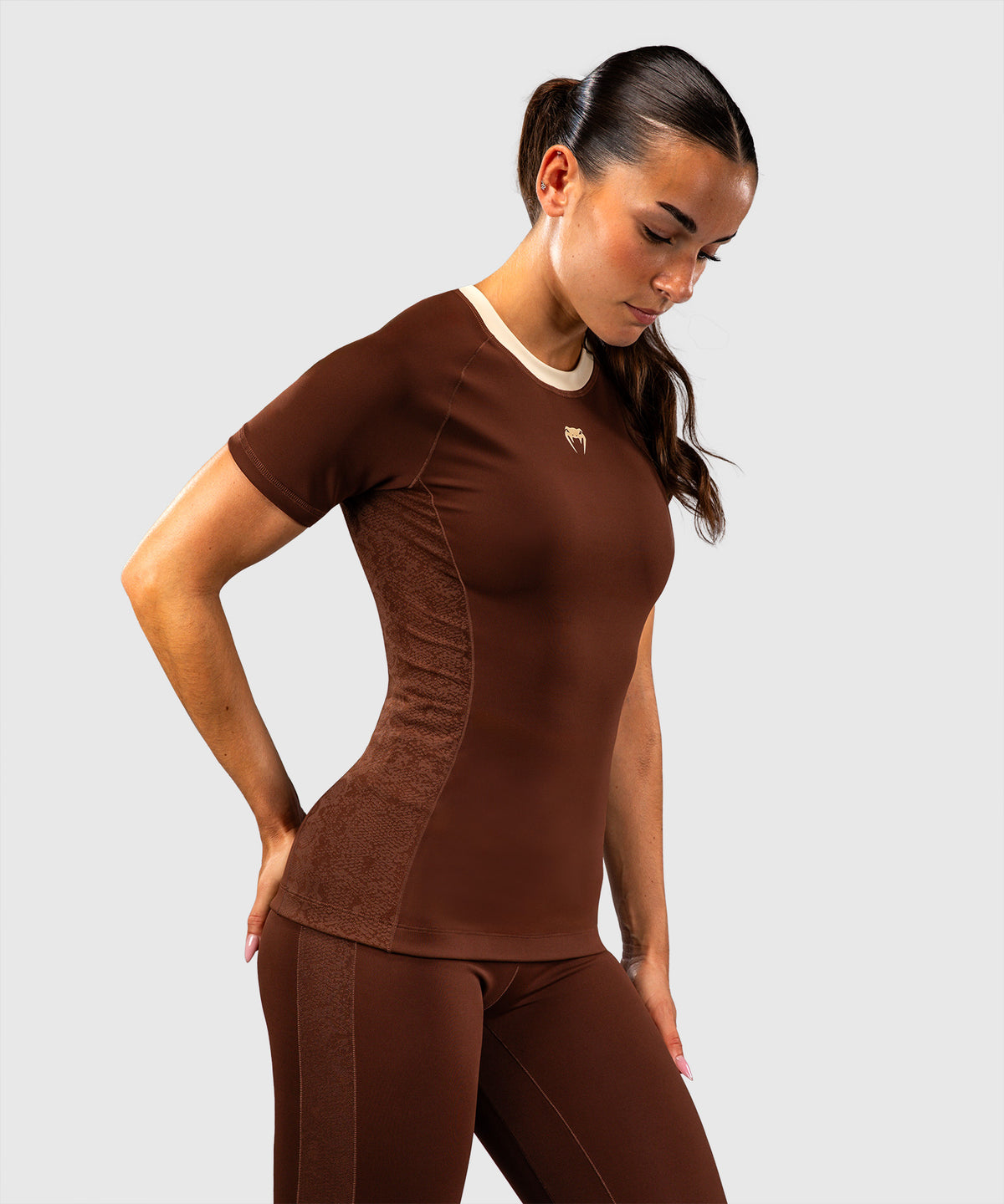 Venum Viper Rashguard de manga corta para mujer - Marrón