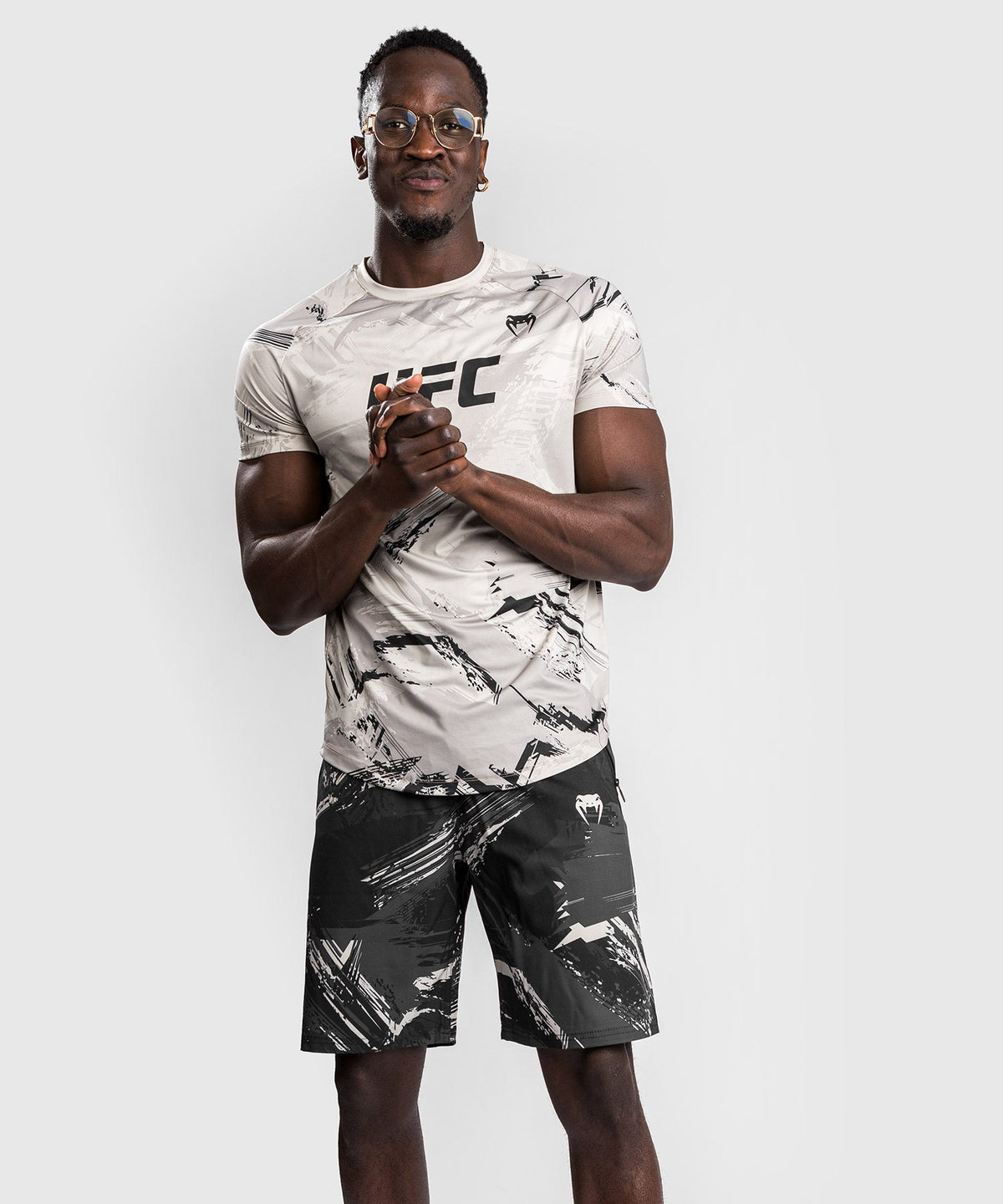 Men's UFC Venum Authentic Fight Week 2.0 Dry Tech- Short Sleeve T-Shirt - Sand