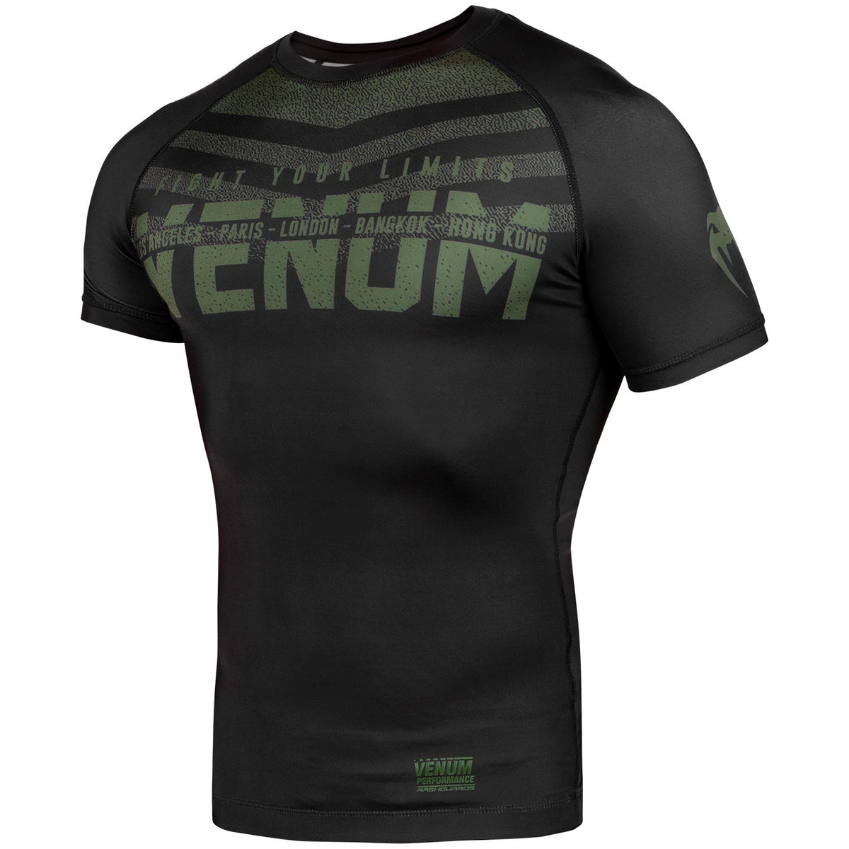 Rashguard Venum Signature - Manches courtes - Noir/Kaki - Exclusivité